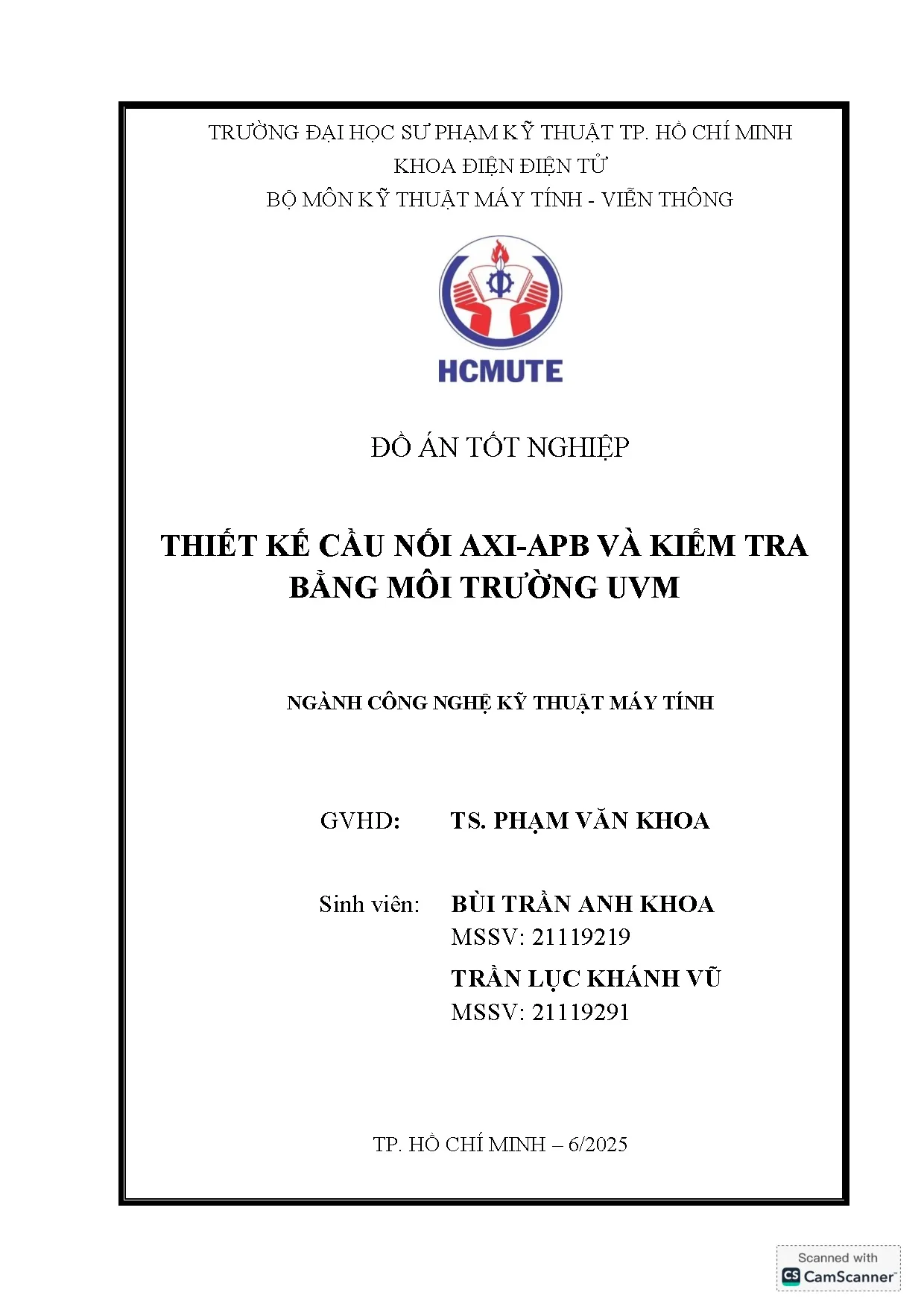 Đồ án tốt nghiệp - Thiết kế cầu kết nối AXI-APB và kiểm tra bằng môi trường UVM