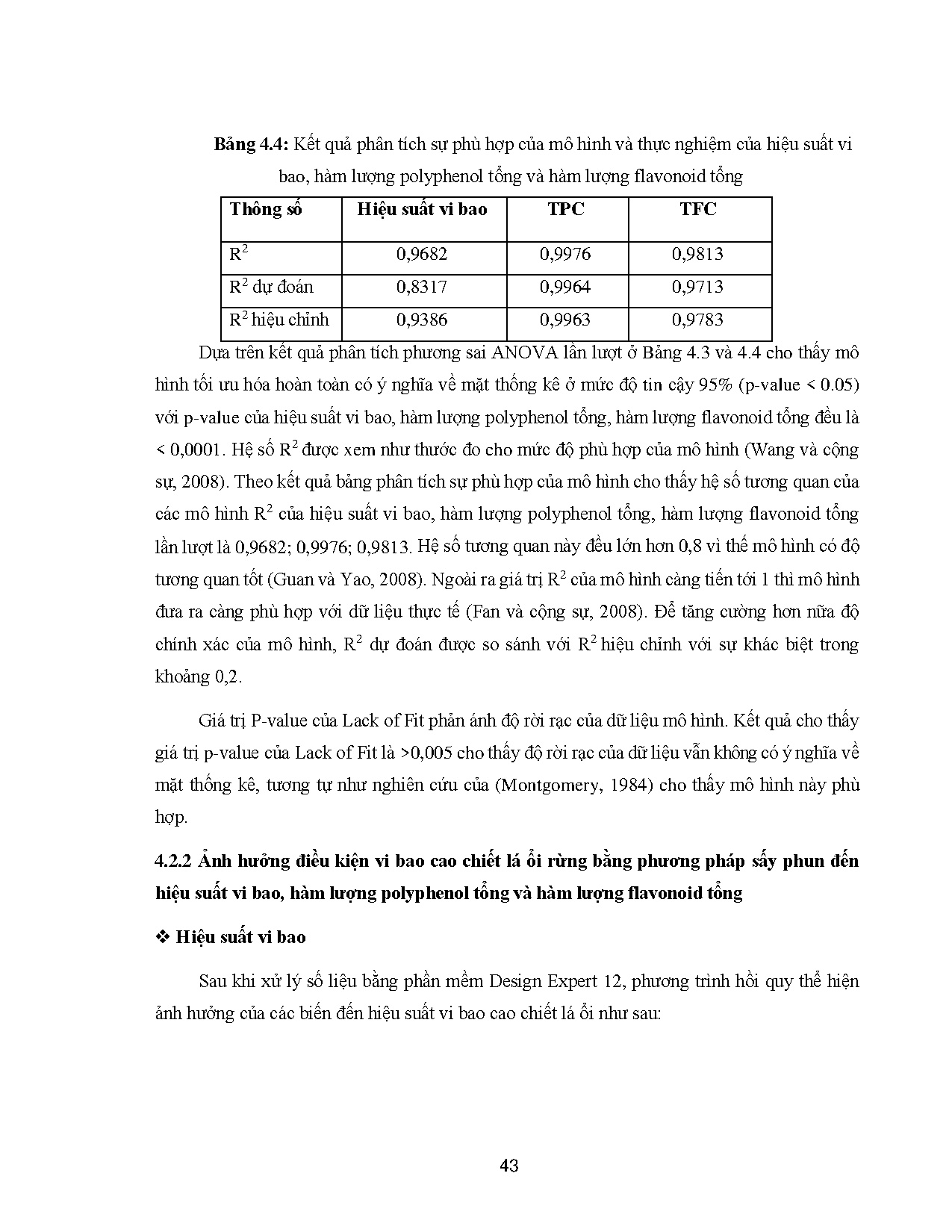 Đồ án tốt nghiệp - Tối ưu hóa điều kiện sấy phun cao chiết lá ổi rừng bằng phương pháp bề mặt đáp Ứ - Trang 66