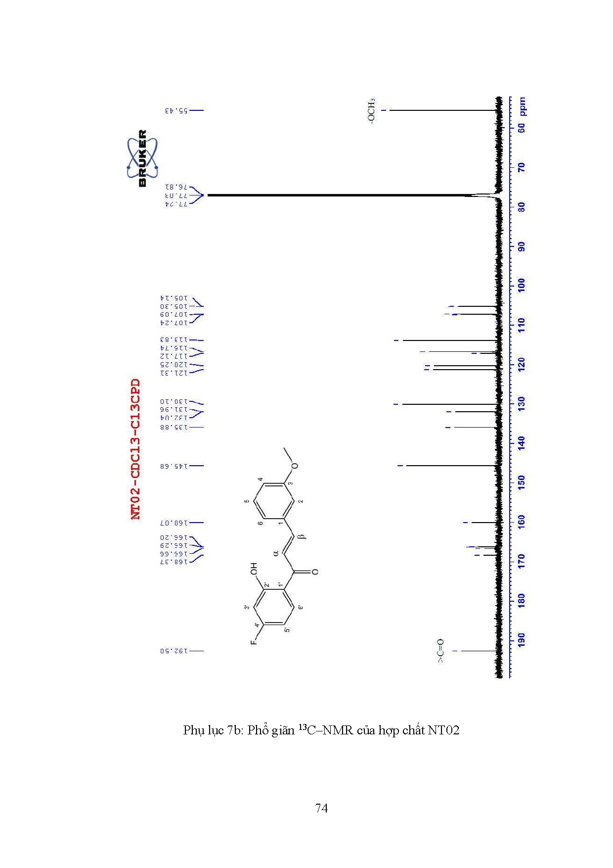 Đồ án tốt nghiệp - Tổng hợp các dẫn xuất Flavonoid từ 4-Fluoro-2-Hydroxyacetophenone và các dẫn XB - Trang 95
