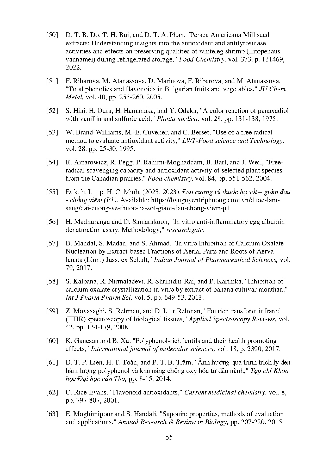 Đồ án tốt nghiệp - Khảo sát thành phần hóa học và hoạt tính kháng oxy hóa, kháng VVKSCLCCVGTVQGBGM - Trang 73