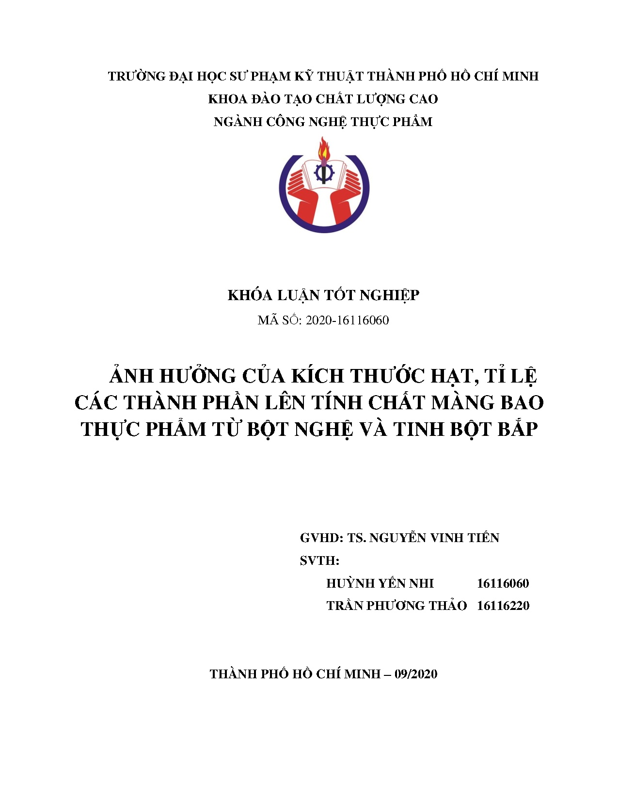 Đồ án tốt nghiệp - Ảnh hưởng của kích thước hạt, tỉ lệ các thành phần lên tính chất MBTPTBNVTBB .