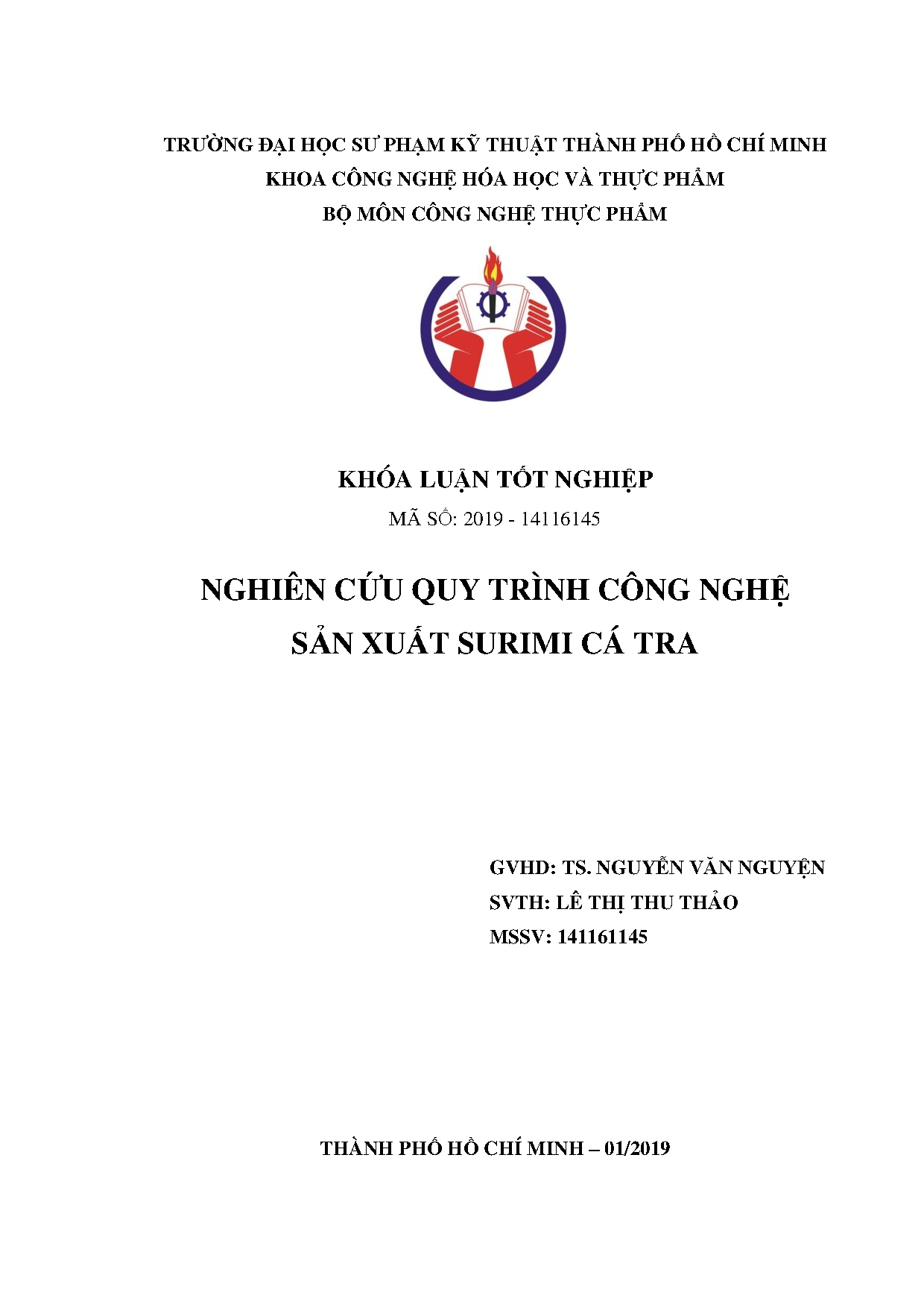 Đồ án tốt nghiệp - Nghiên cứu quy trình công nghệ sản xuất Sumiri cá tra