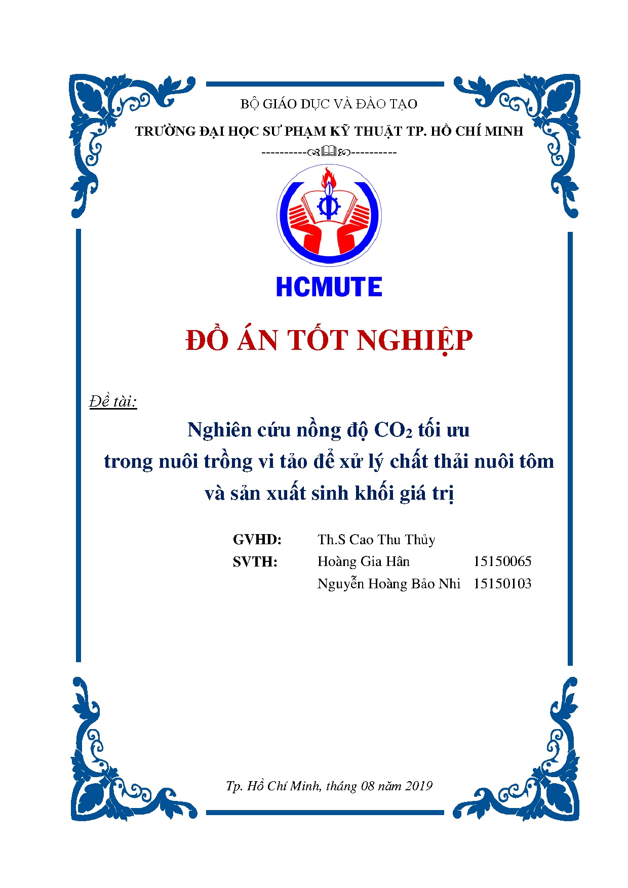 Đồ án tốt nghiệp - Nghiên cứu nồng độ CO2 tối ưu trong nuôi trồng vi tảo để xử lý chất TNTVSXGTSKGT