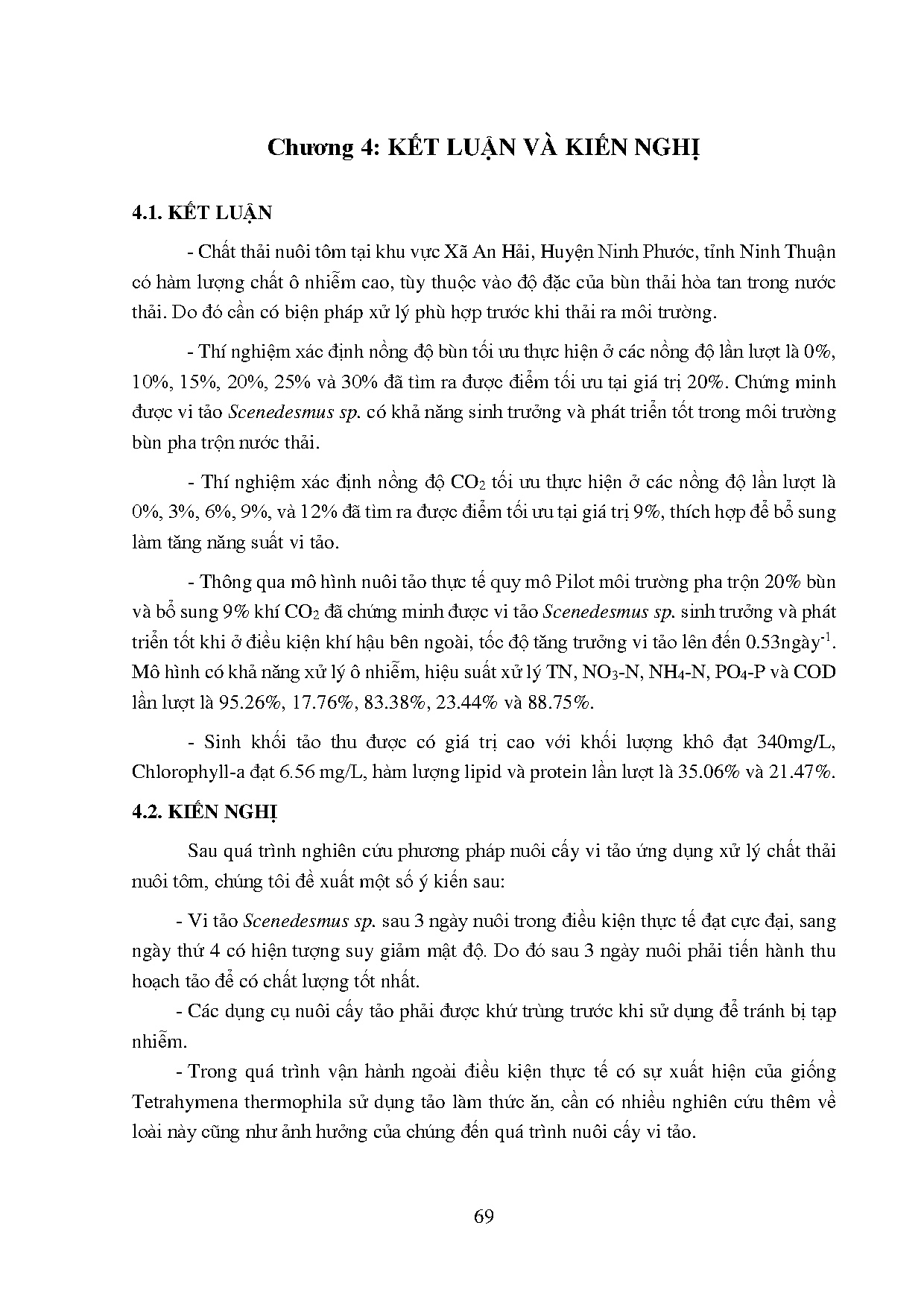 Đồ án tốt nghiệp - Nghiên cứu nồng độ CO2 tối ưu trong nuôi trồng vi tảo để xử lý chất TNTVSXGTSKGT - Trang 82