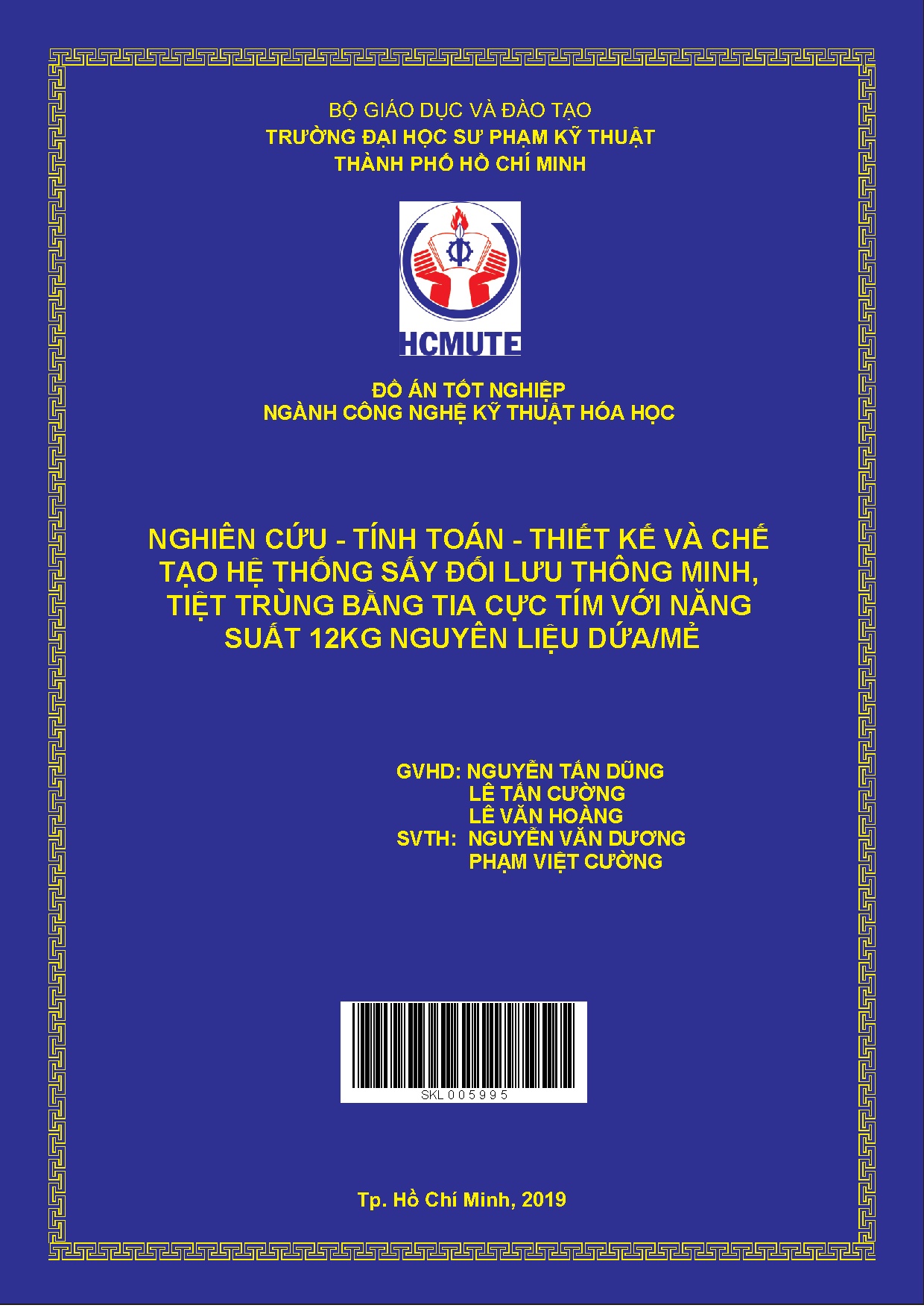 Đồ án tốt nghiệp - Nghiên cứu - tính toán - thiết kế và chế tạo hệ thống sấy đối LTMTTBTCTVNS 1 NLD