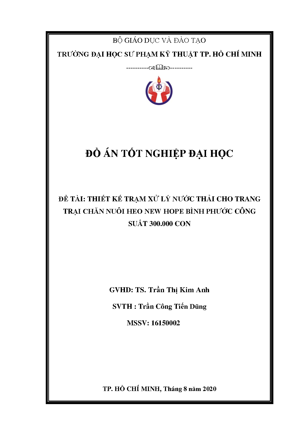 Đồ án tốt nghiệp - Thiết kế trạm xử lý nước thải cho trang trại chăn nuôi heo New Hope Bình PCS 3 C