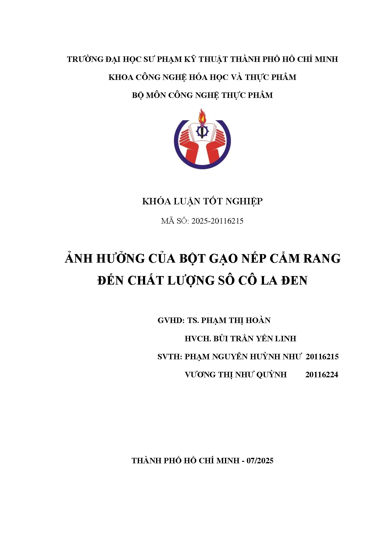 Đồ án tốt nghiệp - Ảnh hưởng của bột gạo nếp cẩm rang đến chất lượng Sô cô la đen - Trang 2