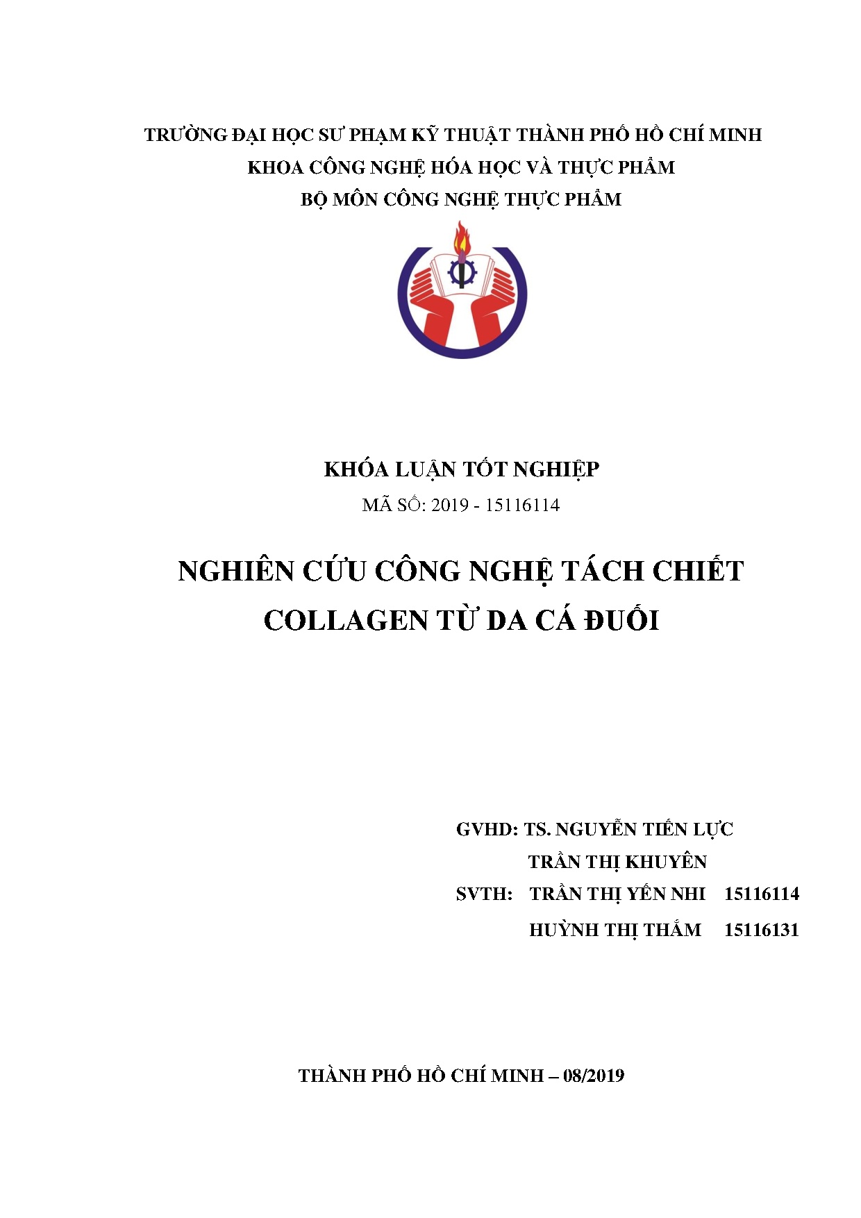 Đồ án tốt nghiệp - Nghiên cứu công nghệ tách chiết collagen từ da cá đuối