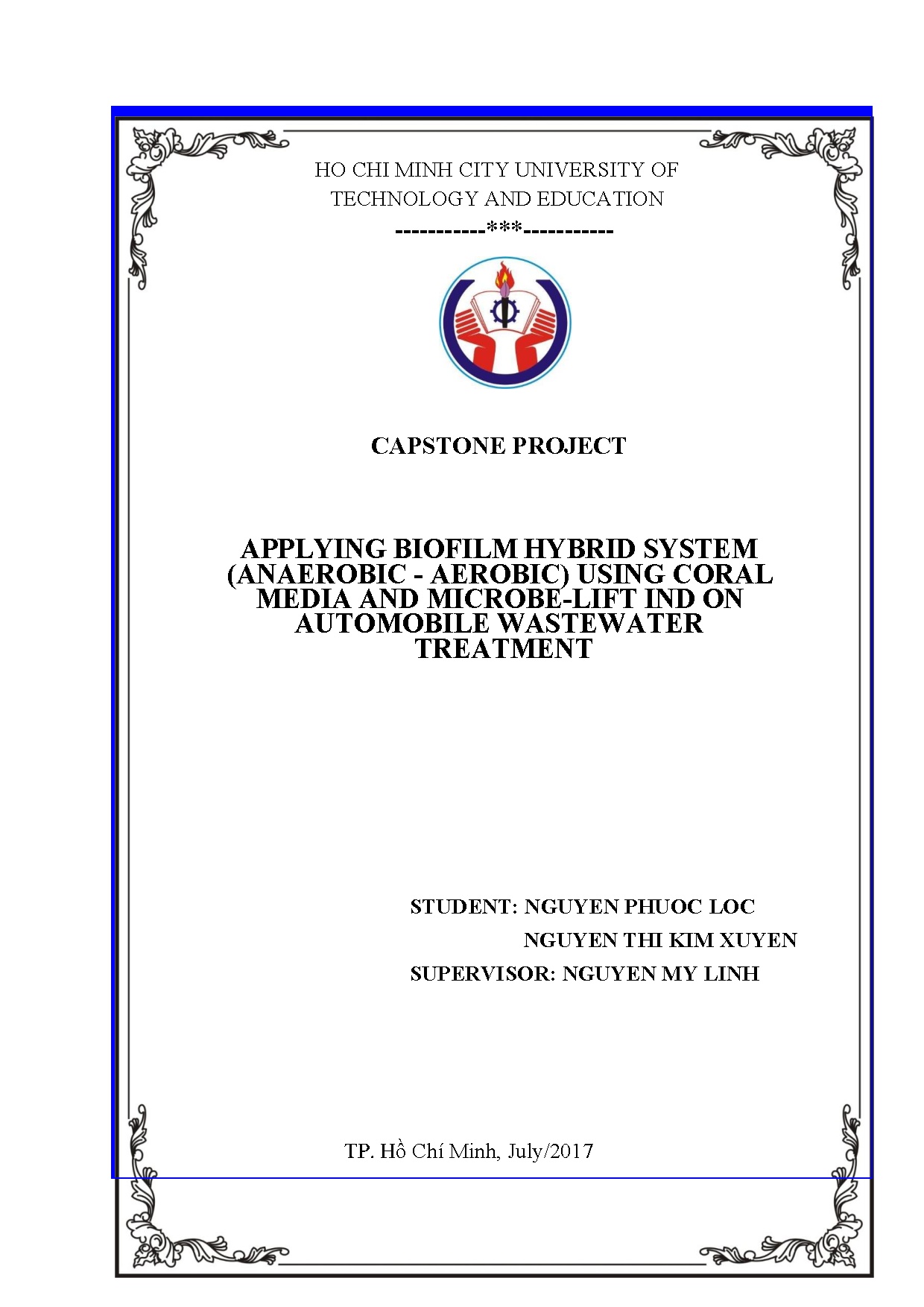 Đồ án tốt nghiệp - Applying biofilm hybrid system (Anaerobic-Aerobic) using coral media and MIOAWT