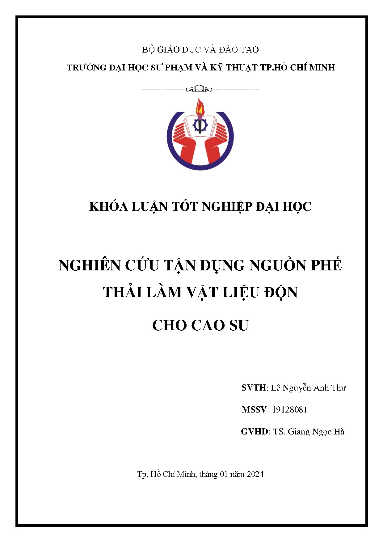 Đồ án tốt nghiệp - Nghiên cứu tận dụng nguồn phế thải làm vật liệu độn cho cao su
