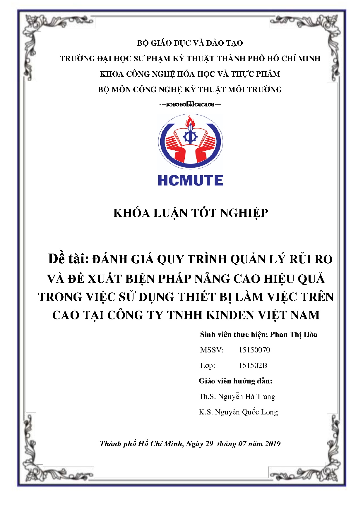 Đồ án tốt nghiệp - Đánh giá quy trình quản lý rủi ro và đề xuất biện pháp nâng CHQTVSDTBLVTCTCTTKVN