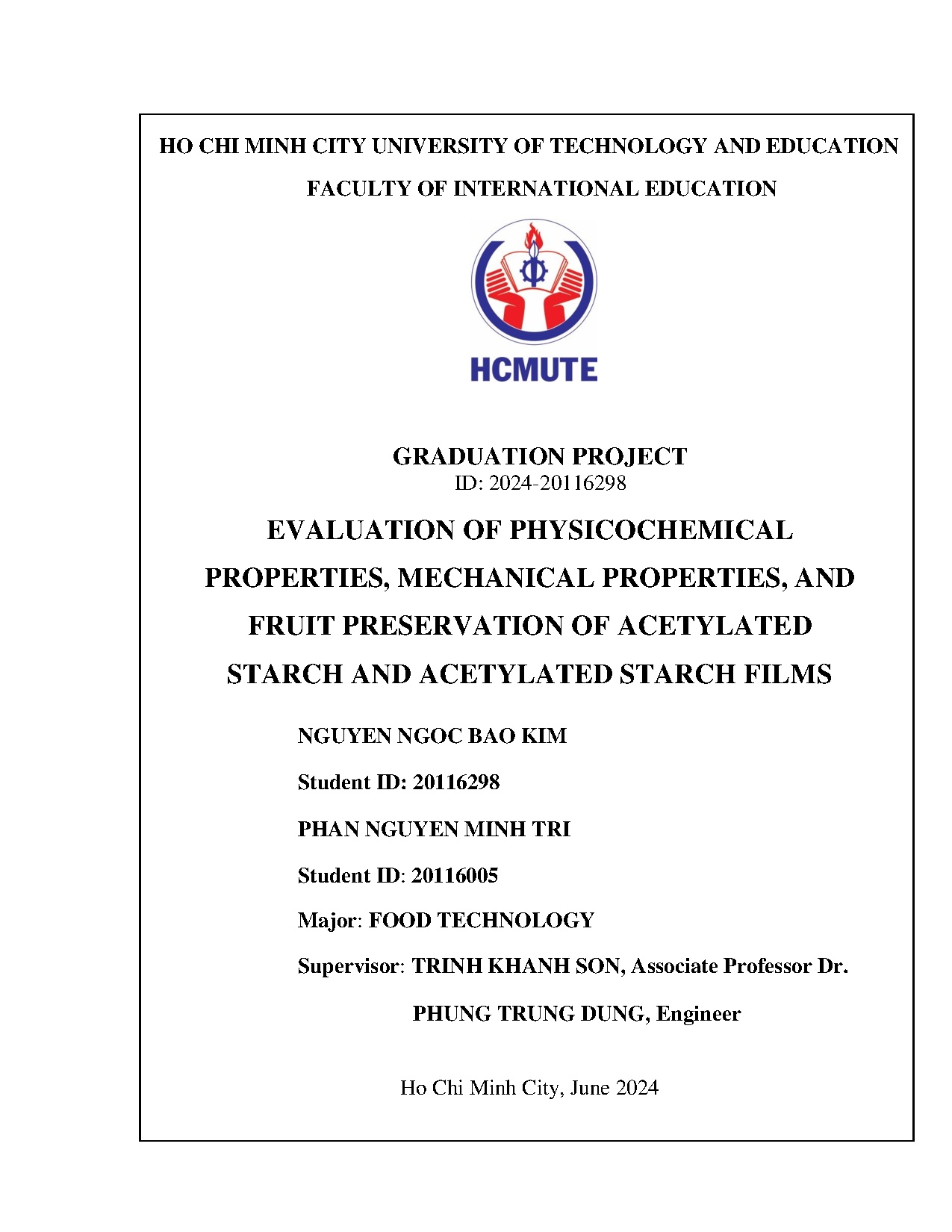 Đồ án tốt nghiệp - Evaluation of physicochemical properties, mechanical properties, and FPOASAASF