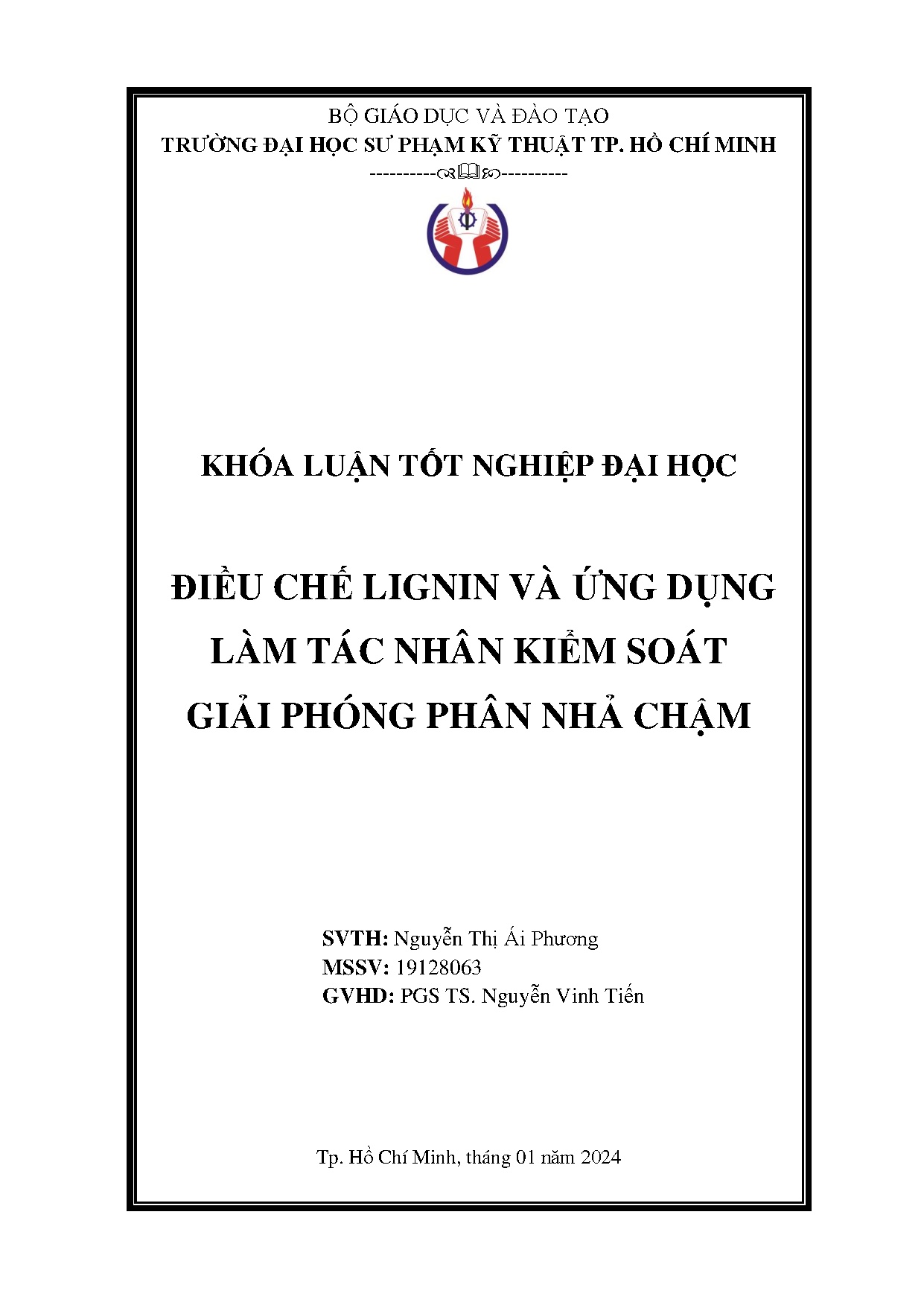 Đồ án tốt nghiệp - Điều chế Lignin và ứng dụng làm tác nhân kiểm soát giải phóng phân nhả chậm