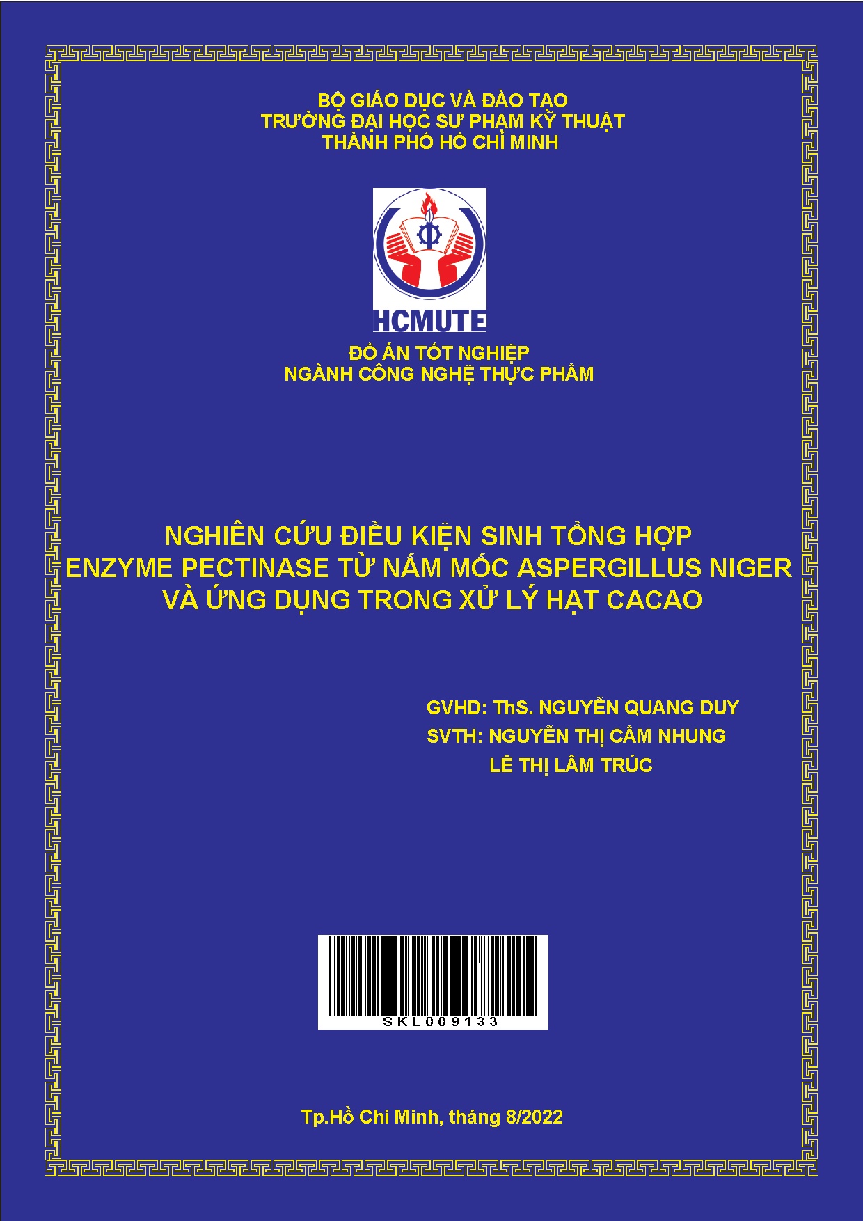 Đồ án tốt nghiệp - Nghiên cứu điều kiện sinh tổng hợp enzyme Aspergillius niger và ứng dụng TXLHC