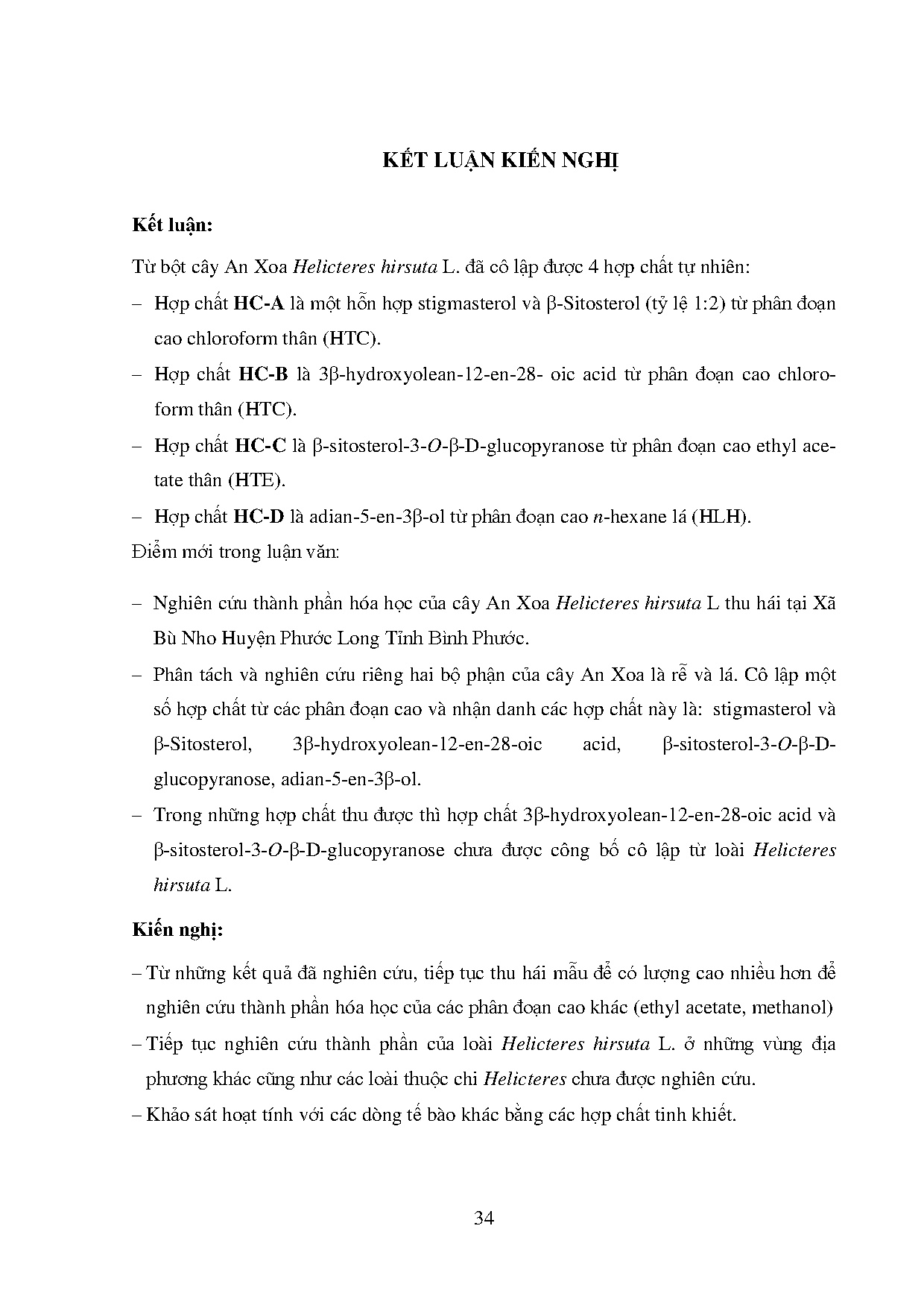 Đồ án tốt nghiệp - Khảo sát thành phần hóa học cây an xoa (Helicteres Hirsuta Lour) thu hái tại TBP - Trang 51
