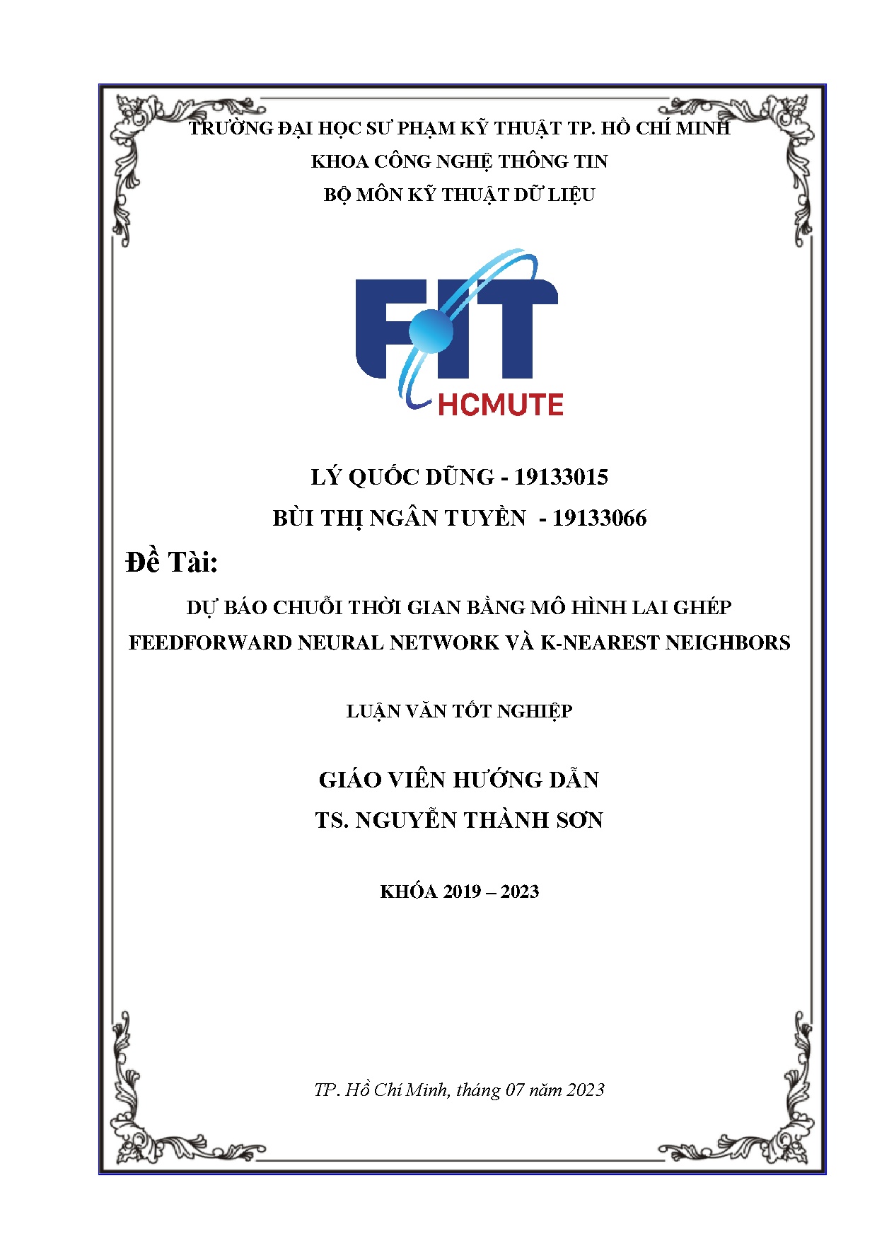 Đồ án tốt nghiệp - Dự báo chuỗi thời gian bằng mô hình lai ghép Feedforward Neural Nextork và KN