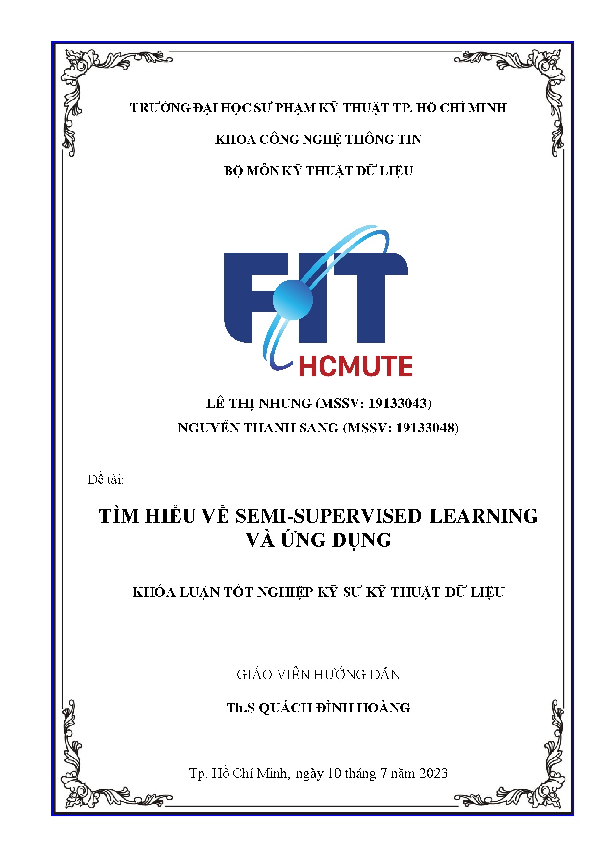 Đồ án tốt nghiệp - Tìm hiểu về Semi-Supervised Learning và ứng dụng