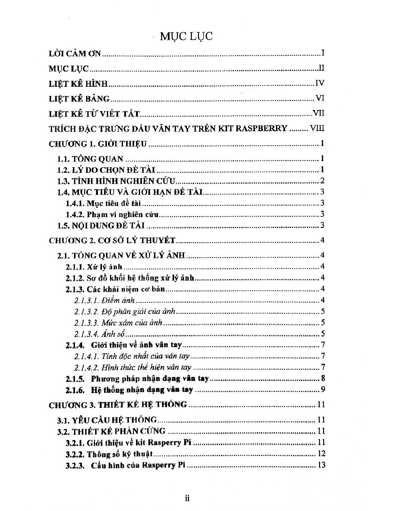 Đồ án tốt nghiệp - Trích đặc trưng dấu vân tay trên kit raspberry - Trang 3