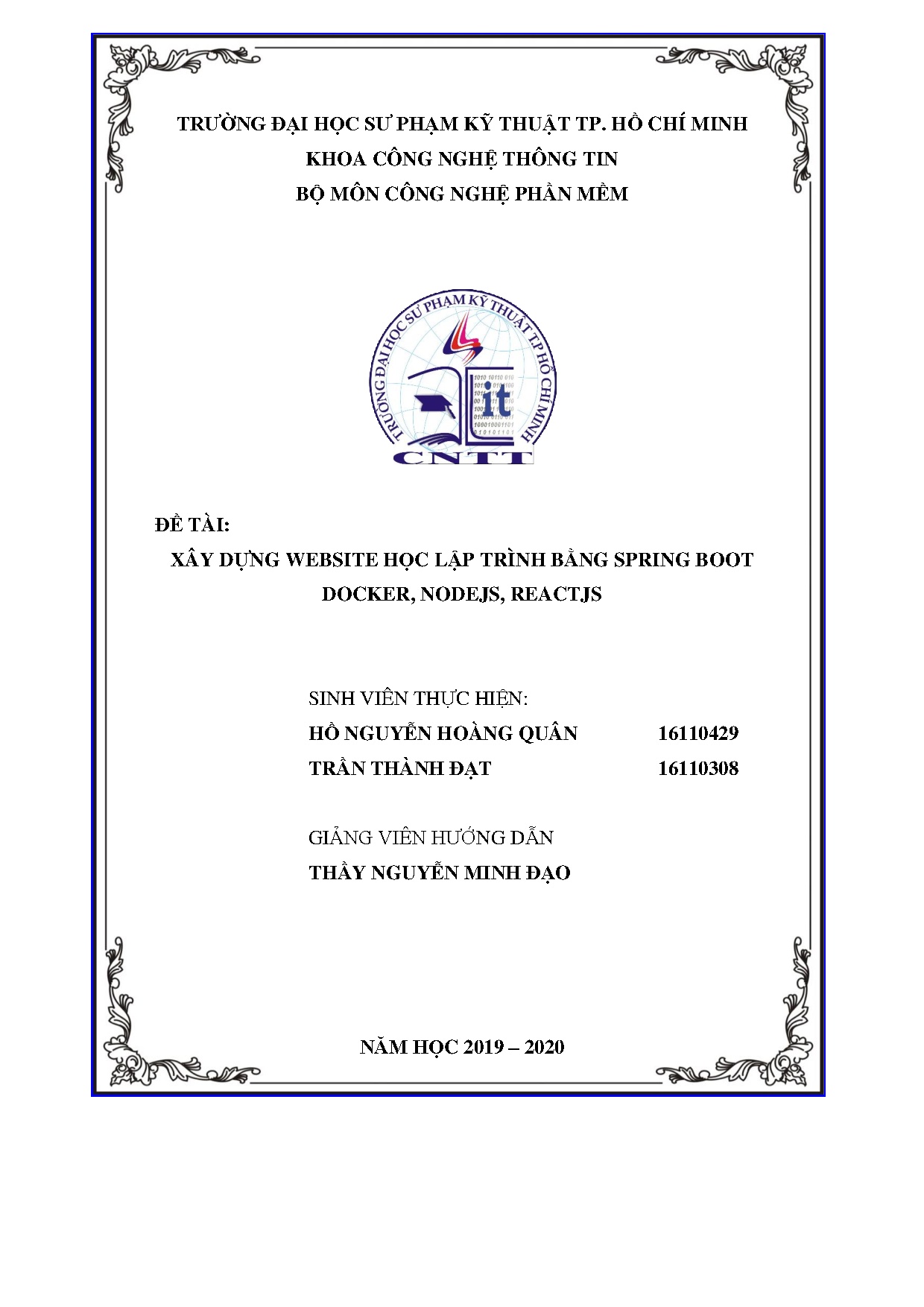 Đồ án tốt nghiệp - Xây dựng website học lập trình bằng spring boot docker, nodejs, reactjs