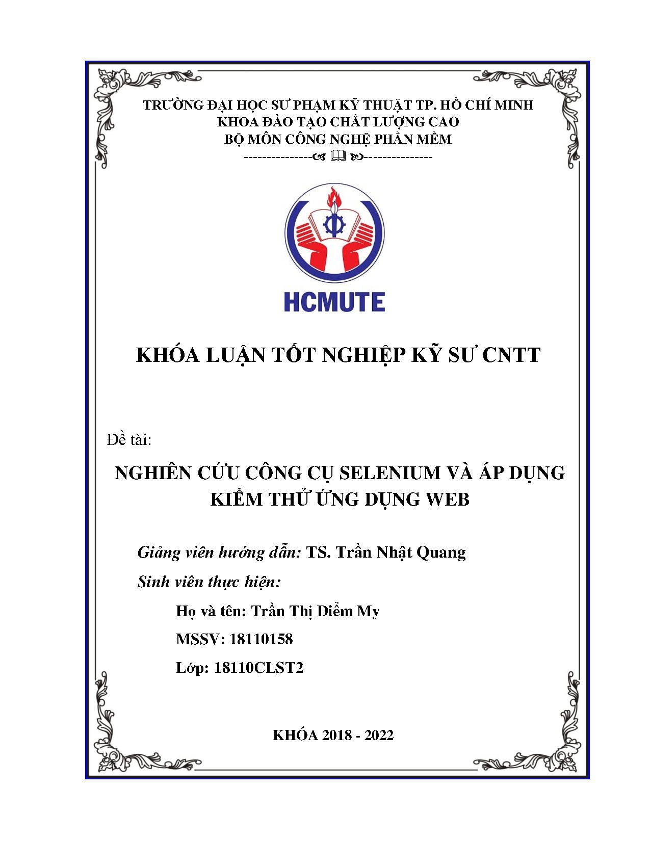 Đồ án tốt nghiệp - Nguyên cứu công cụ Seleninum và áp dụng kiểm thử ứng dụng web