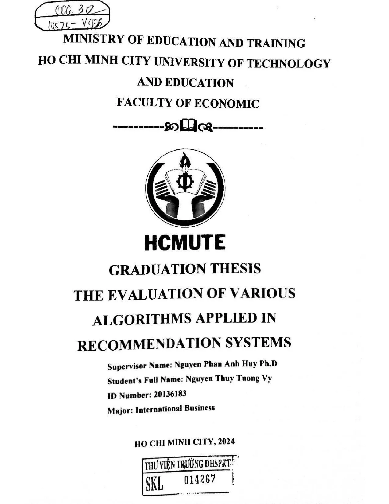 Đồ án tốt nghiệp - the evaluation of various algorithms applied in recommendation systems