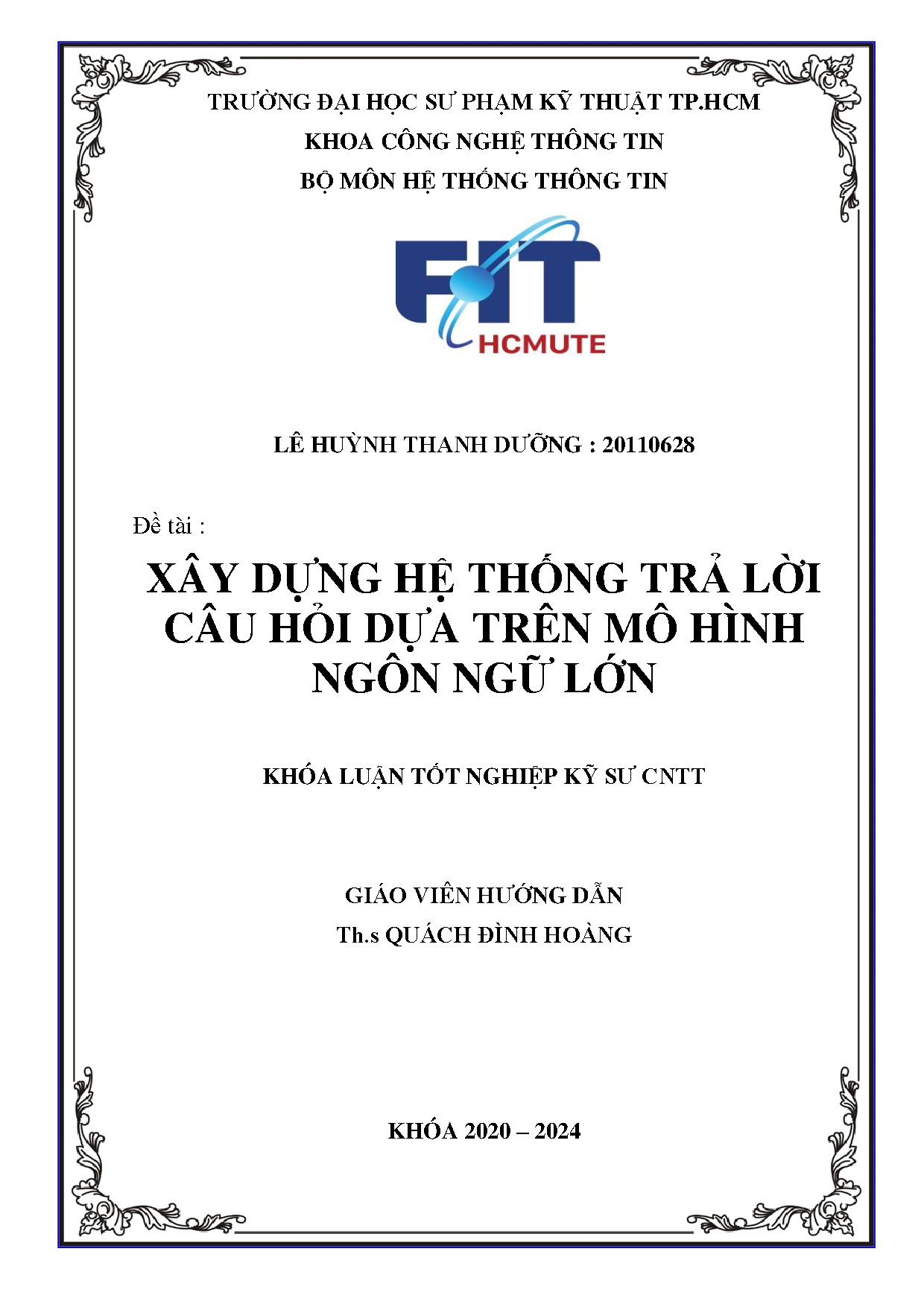 Đồ án tốt nghiệp - Xây dựng hệ thống trả lời câu hỏi dựa trên mô hình ngôn ngữ lớn