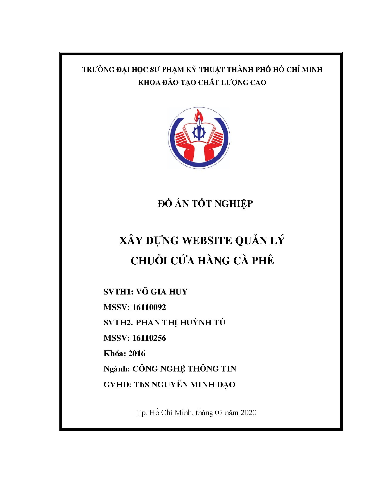 Đồ án tốt nghiệp - Xây dựng Website quản lí chuỗi cửa hàng cà phê