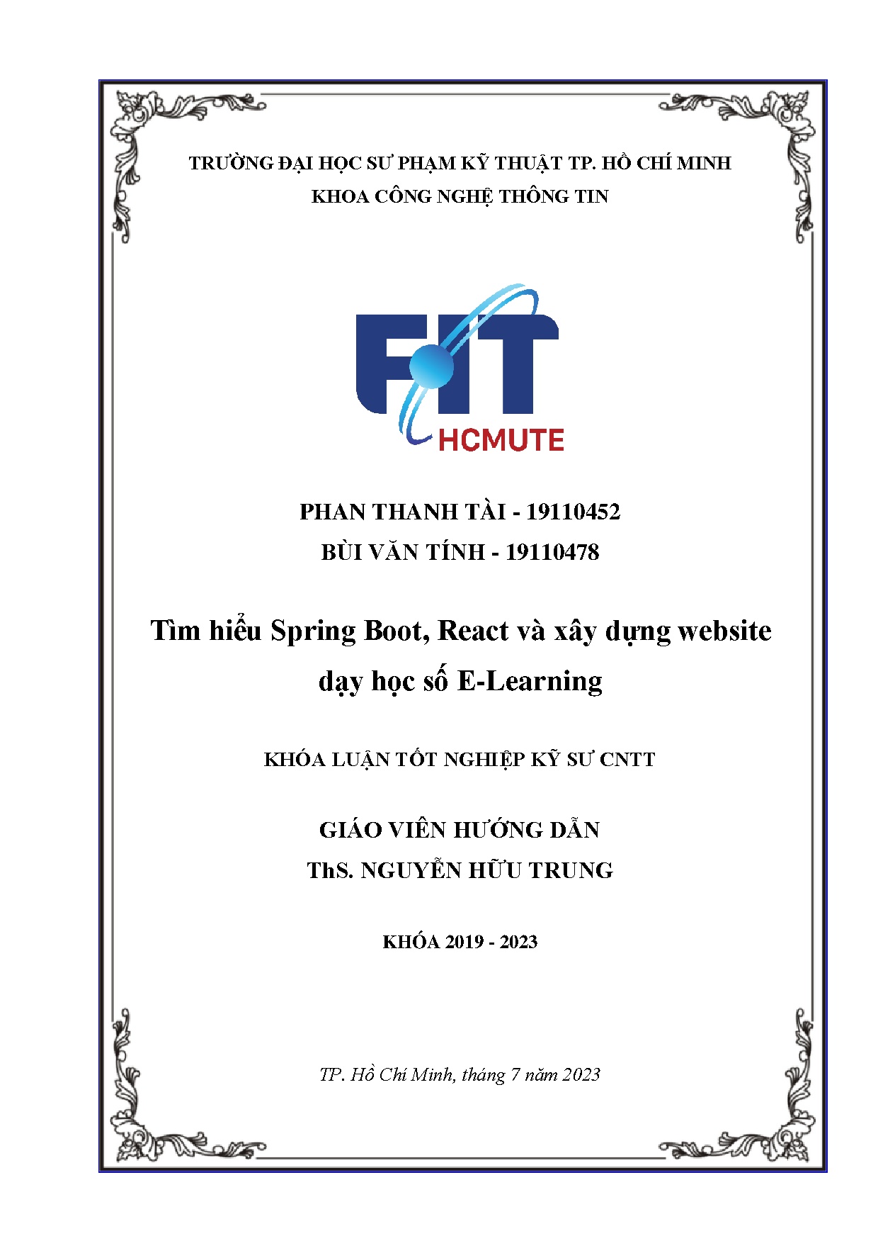 Đồ án tốt nghiệp - Tìm hiểu Spring Boot, React và xây dựng website dạy học số E-Learning