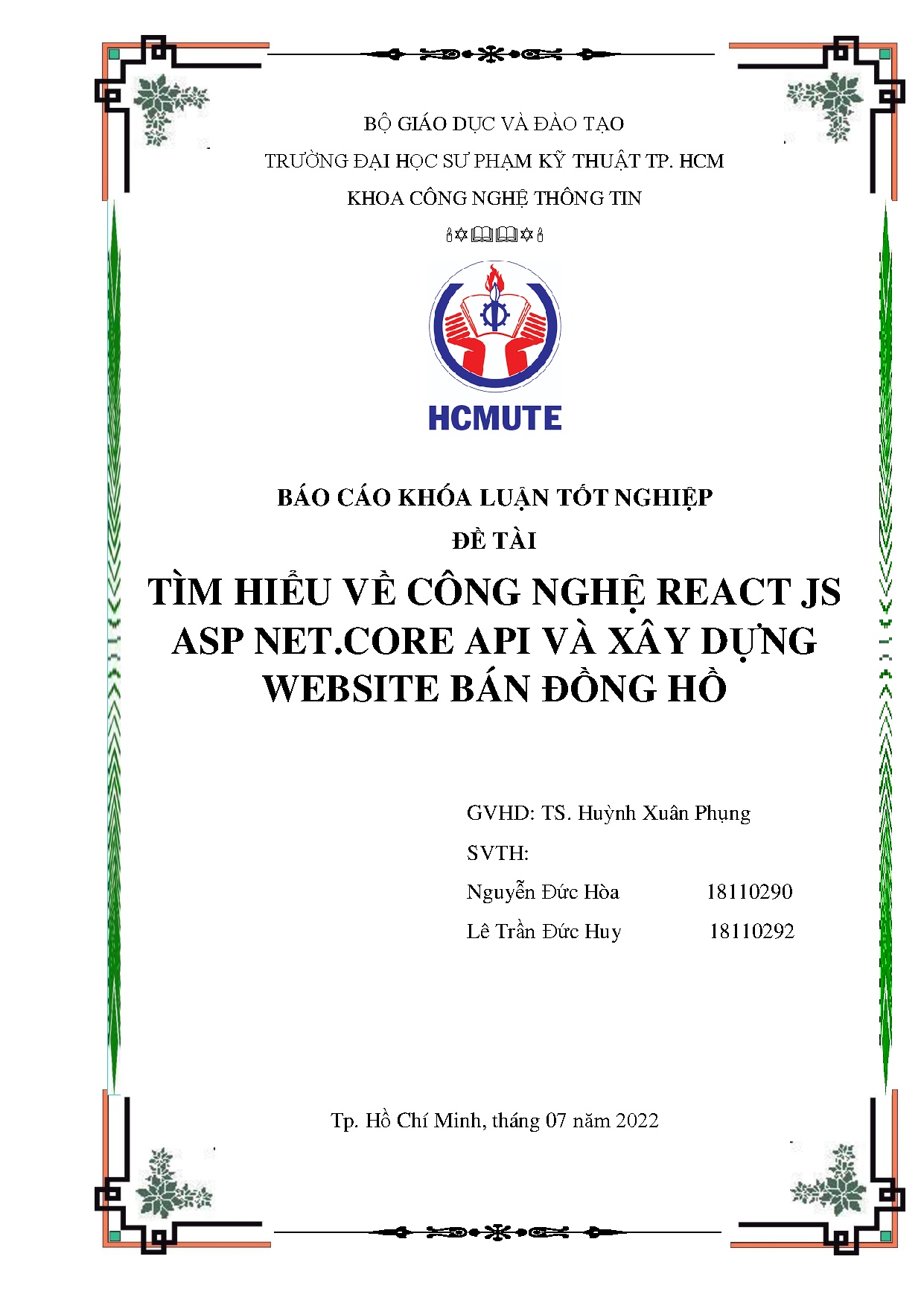 Đồ án tốt nghiệp - Tìm hiểu về công nghệ React JS Asp net.core API và xây dựng website bán đồng hồ