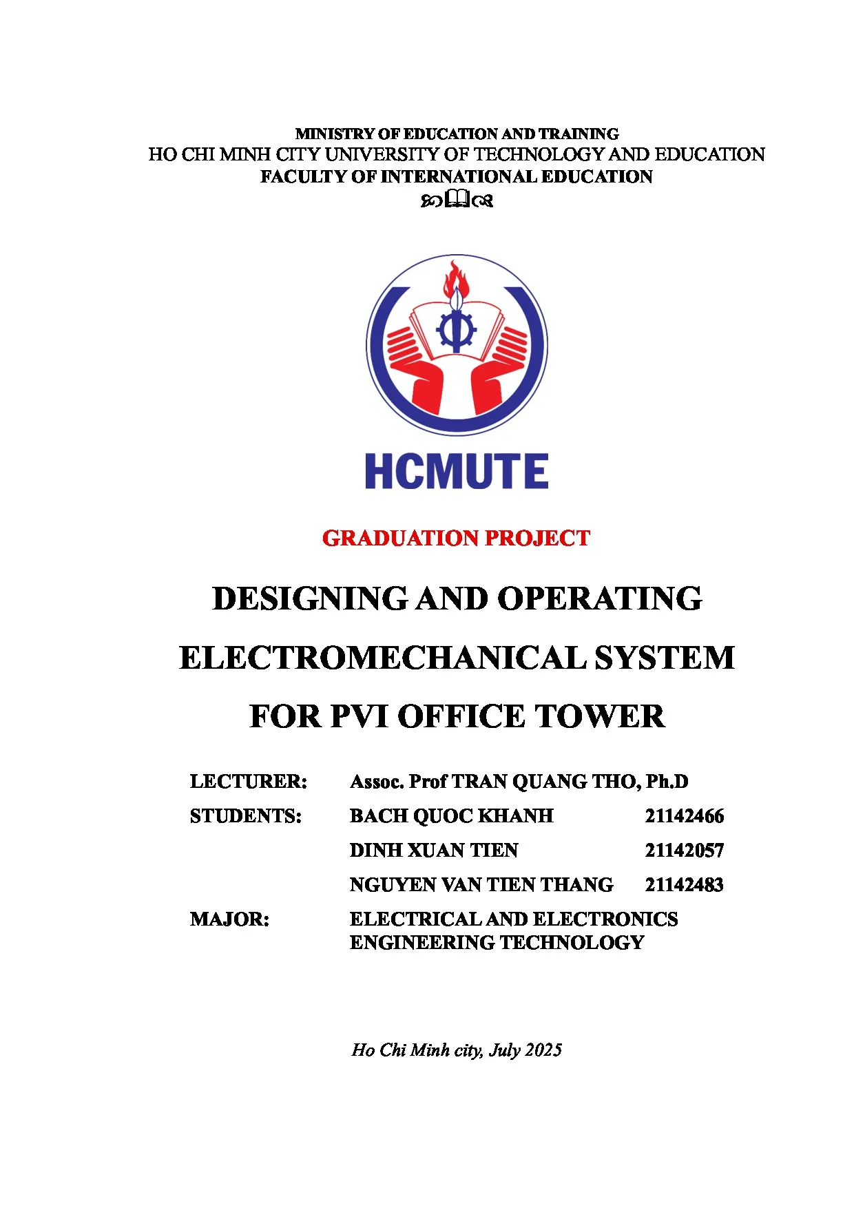 Đồ án tốt nghiệp - Designing and operating electromechanical system for PVI office tower - Trang 2
