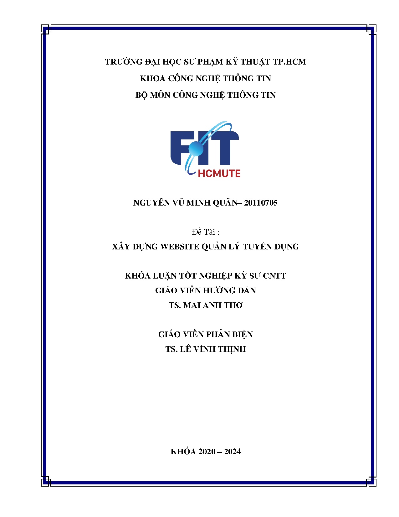 Đồ án tốt nghiệp - Xây dựng website quản lý tuyển dụng