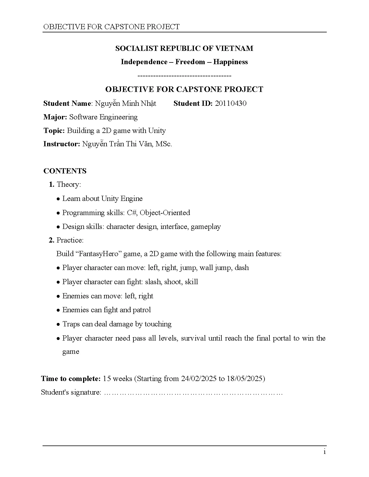 Đồ án tốt nghiệp - Building a 2D game with Unity - Trang 2