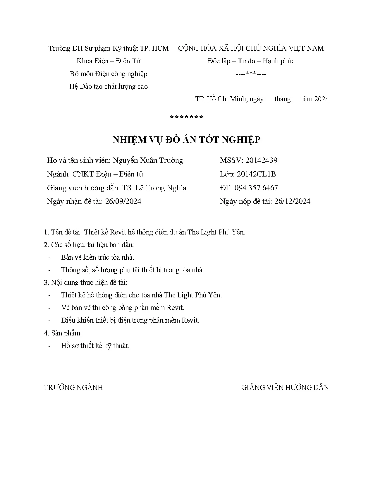 Đồ án tốt nghiệp - Thiết kế Revit hệ thống điện dự án The Light Phú Yên - Trang 3