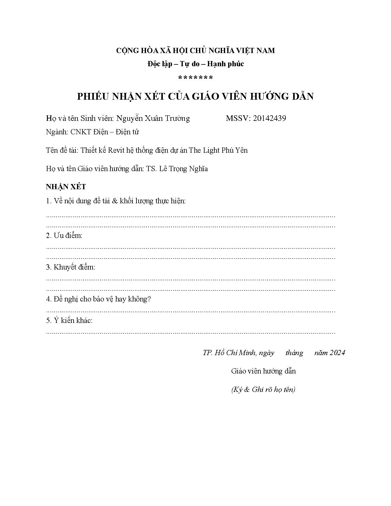 Đồ án tốt nghiệp - Thiết kế Revit hệ thống điện dự án The Light Phú Yên - Trang 4