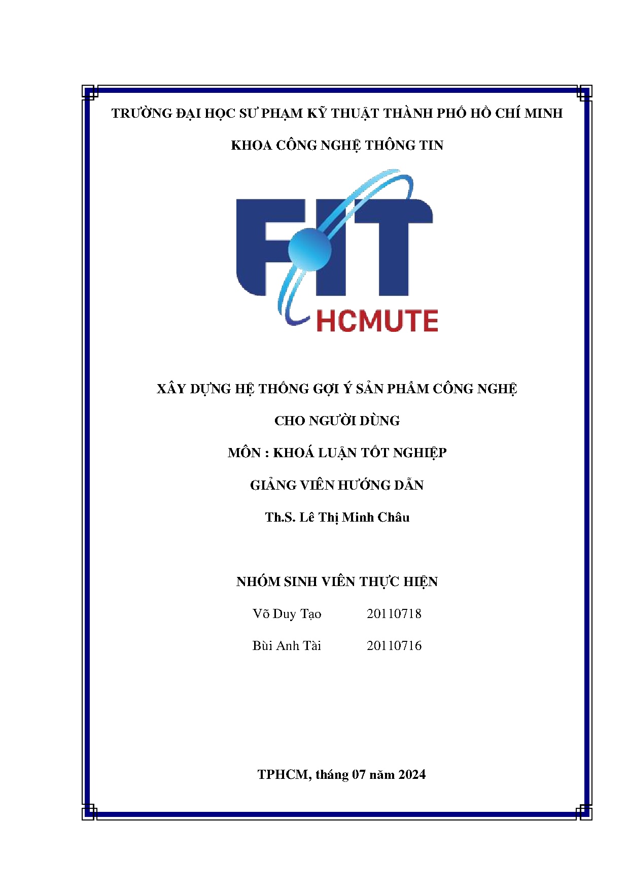 Đồ án tốt nghiệp - Xây dựng hệ thống gợi ý sản phẩm công nghệ cho người dùng