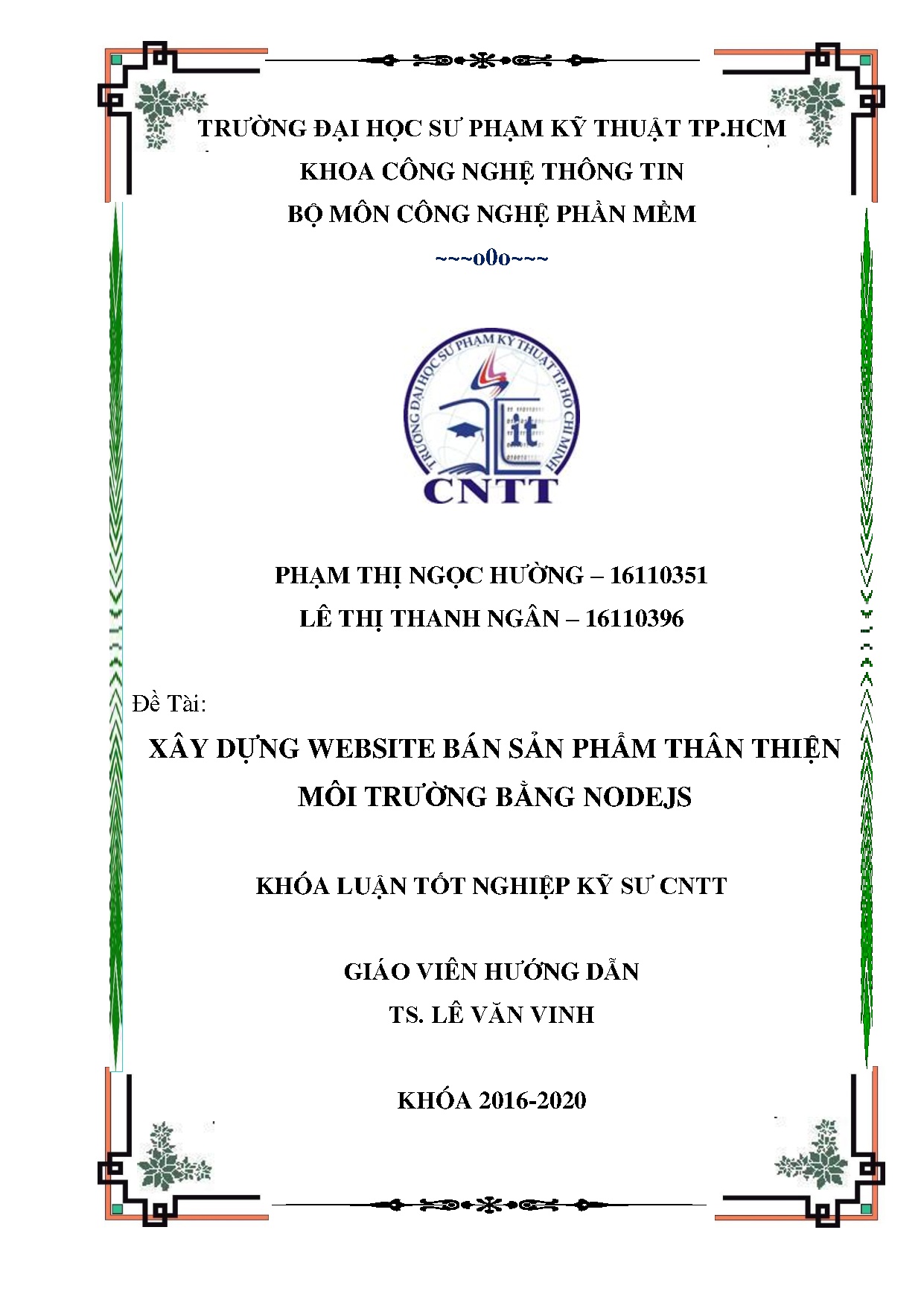 Đồ án tốt nghiệp - Xây dựng website bán sản phẩm thân thiện môi trường bằng Nodejs