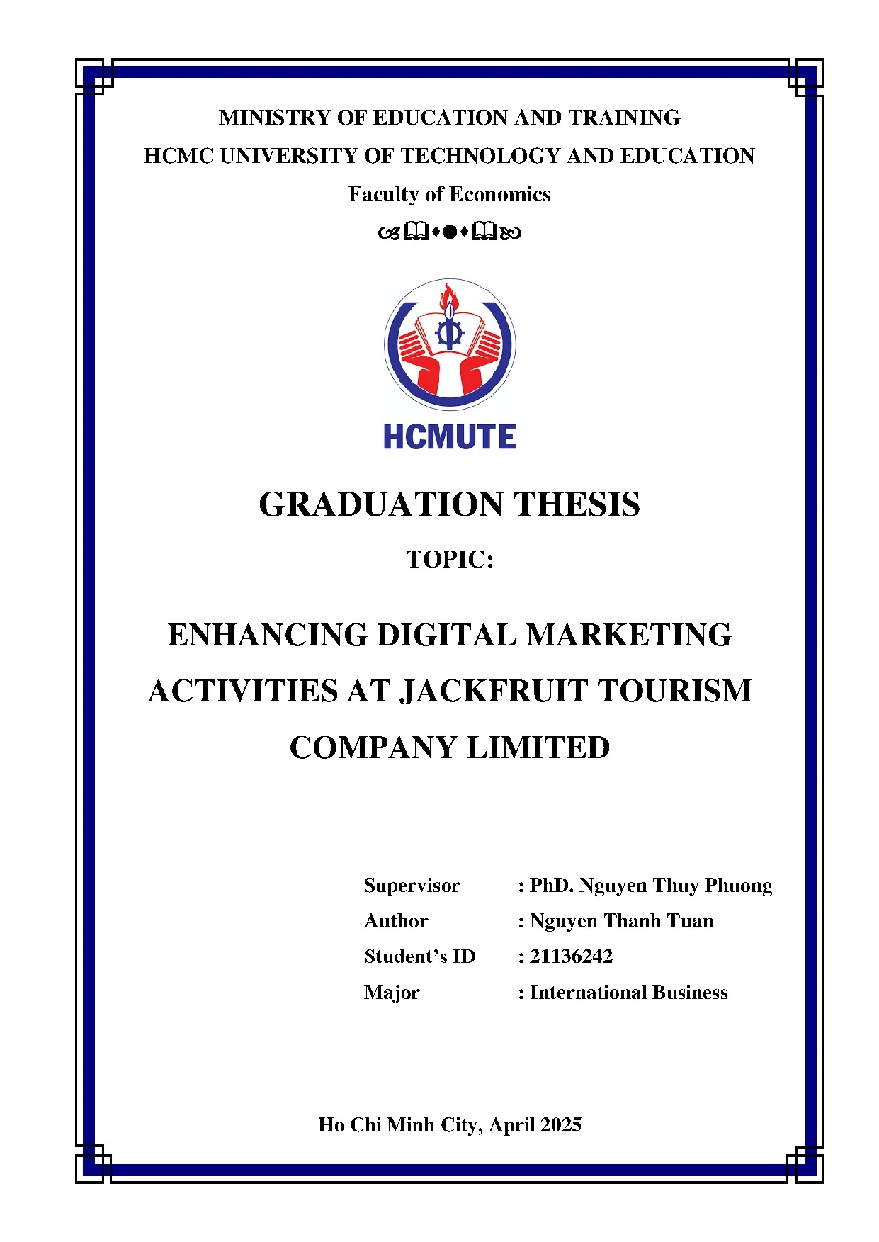 Đồ án tốt nghiệp - Enhancing digital marketing activities at jackfruit tourism company limited