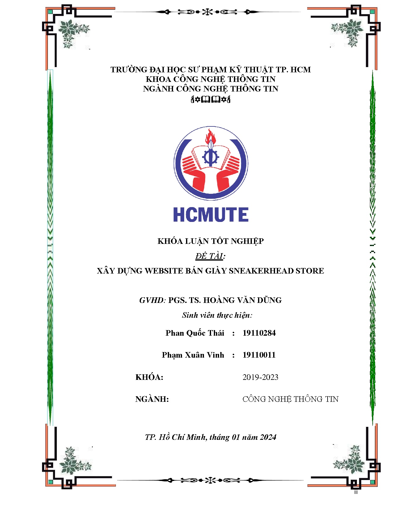 Đồ án tốt nghiệp - Xây dựng website bán giày Sneakerhead store