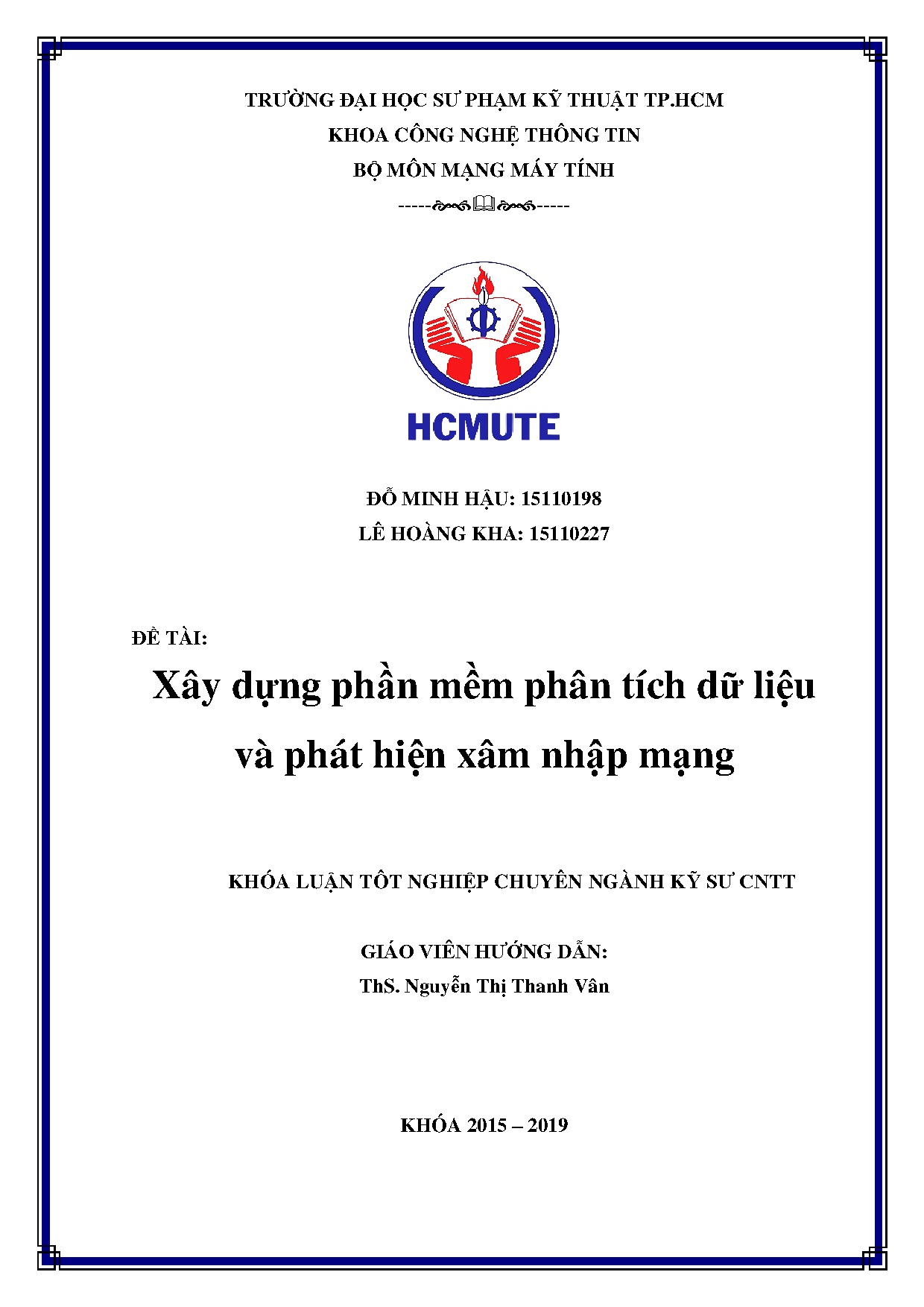 Đồ án tốt nghiệp - Xây dựng phần mềm phân tích dữ liệu và phát hiện xâm nhập mạng