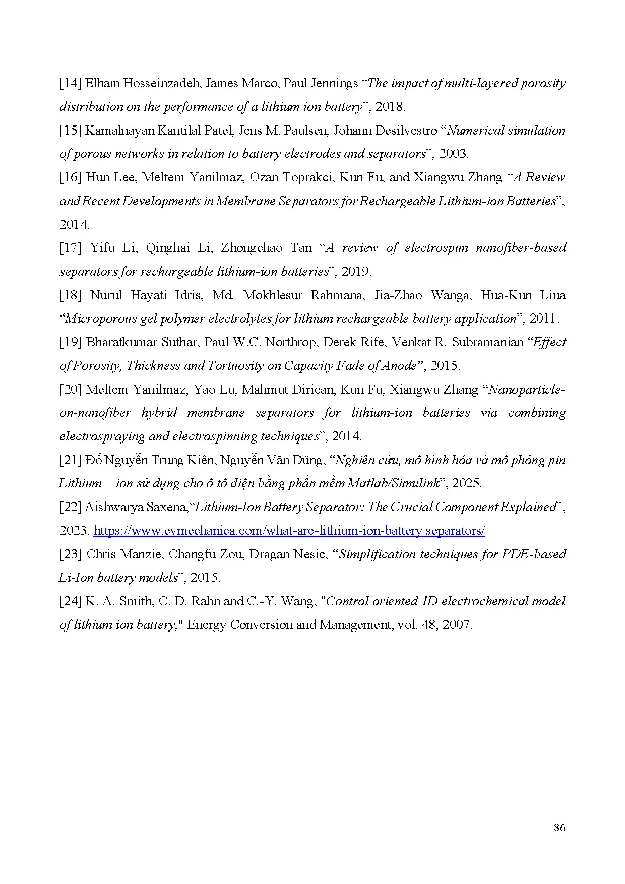 Đồ án tốt nghiệp - Nghiên cứu, mô phỏng ảnh hưởng của màng ngăn, dung dịch chất điện PTQTHĐCPLGBPMM - Trang 105