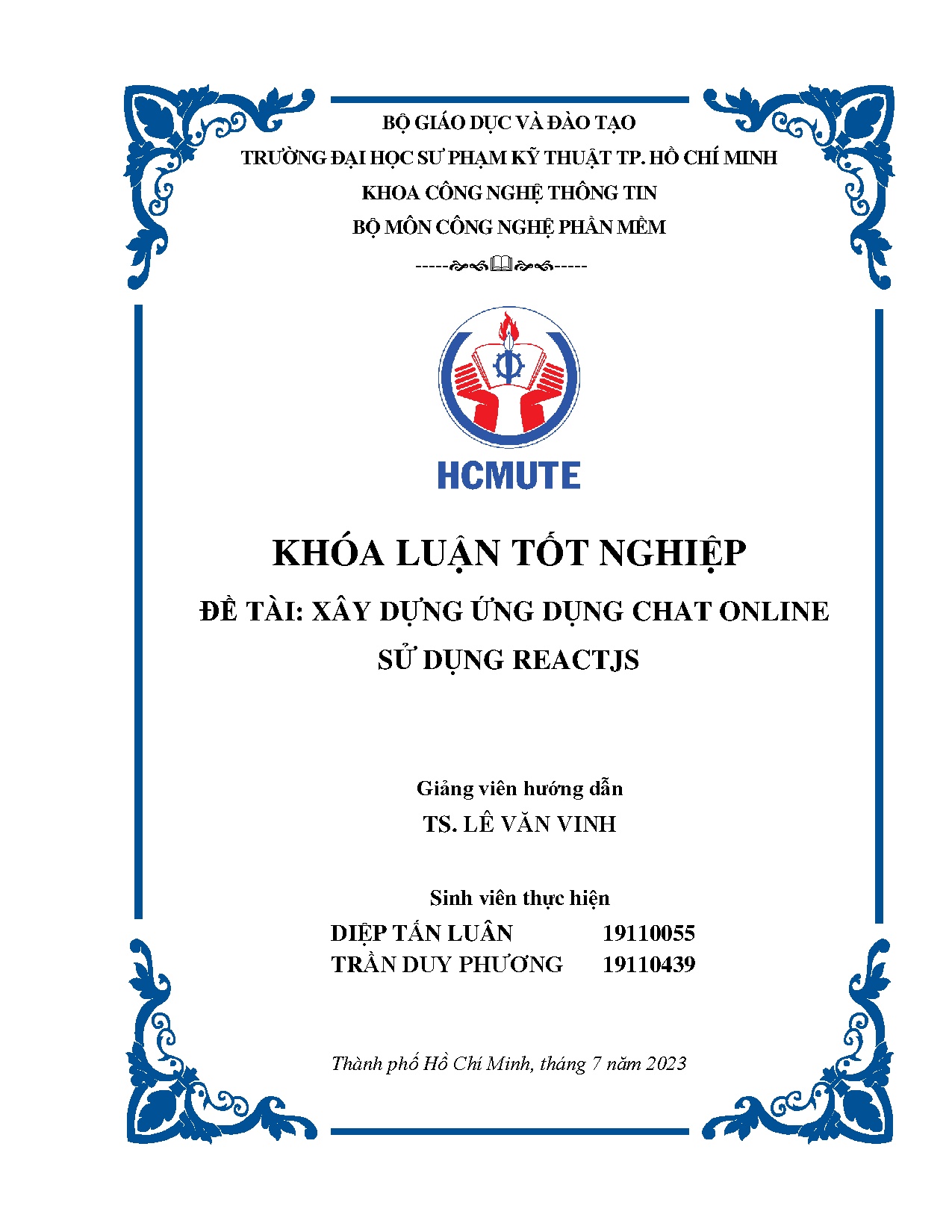 Đồ án tốt nghiệp - Xây dựng ứng dụng chat online sử dụng reactjs