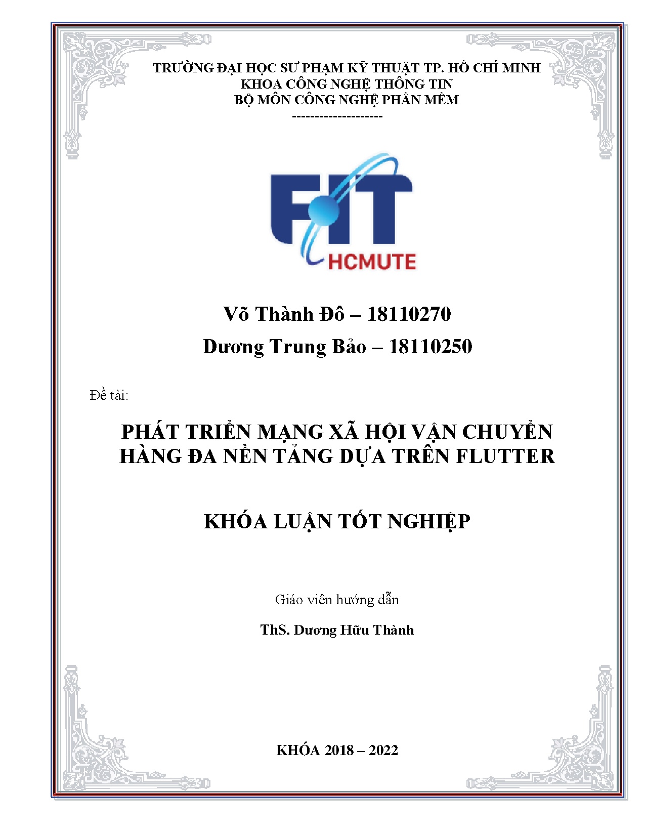 Đồ án tốt nghiệp - Phát triển mạng xã hội vận chuyển hàng đa nền tảng dựa trên Flutter