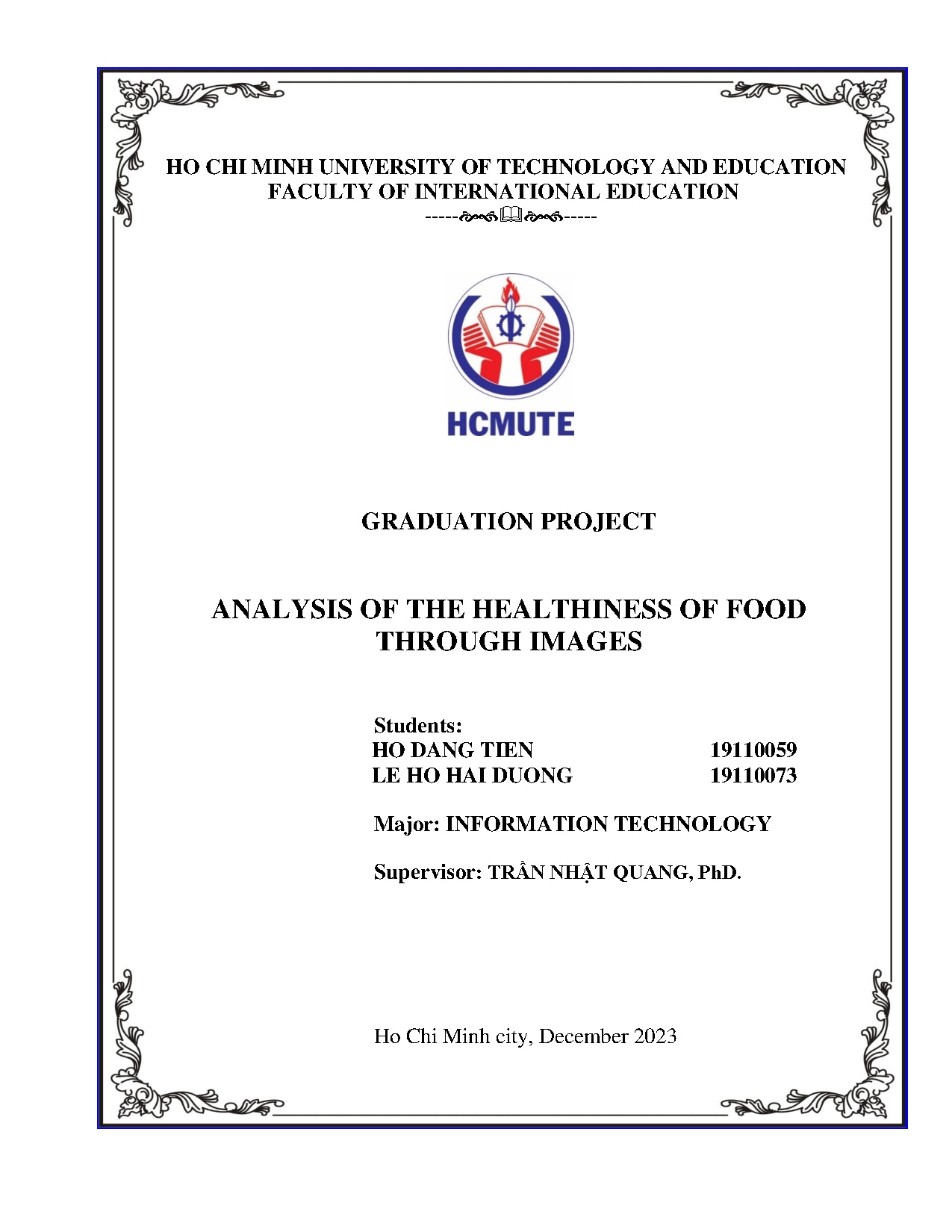 Đồ án tốt nghiệp - Analysis of the healthiness of food through images