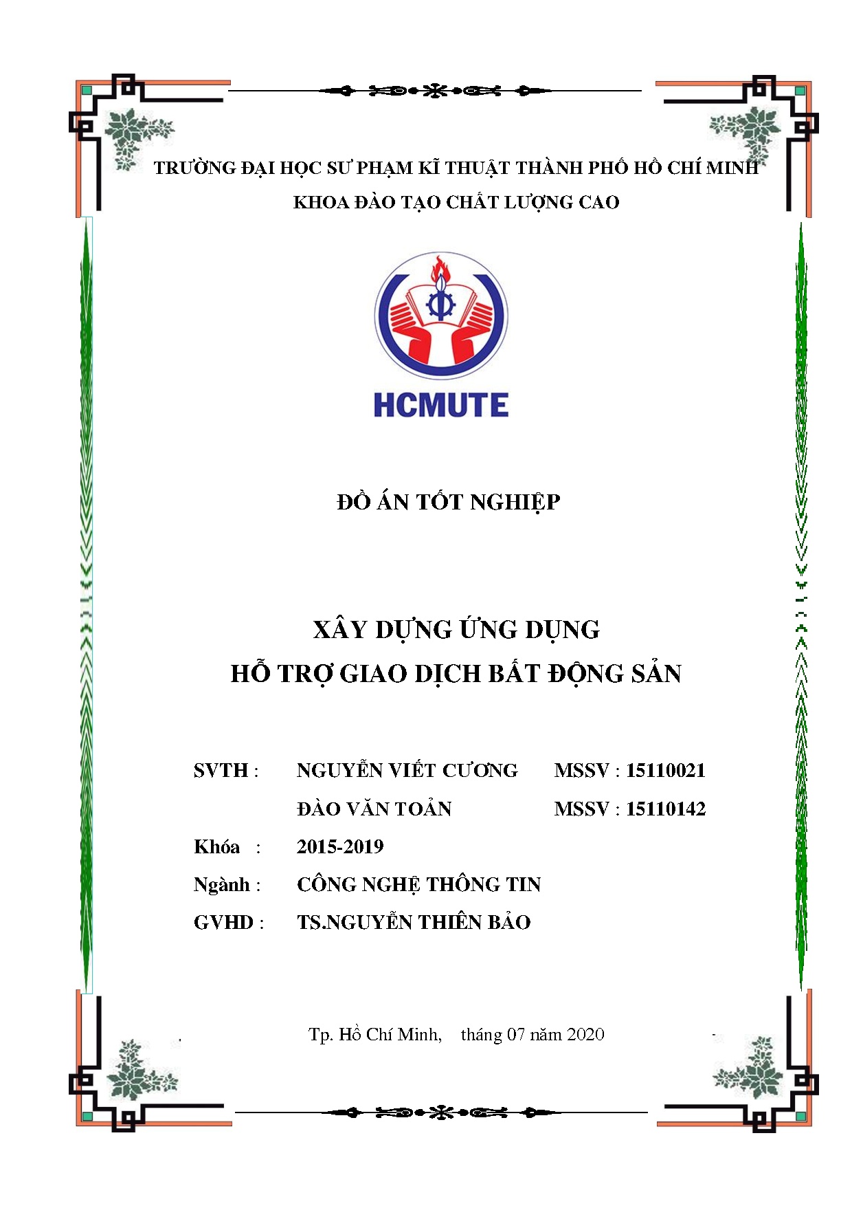 Đồ án tốt nghiệp - Xây dựng ứng dụng hỗ trợ giao dịch bất động sản