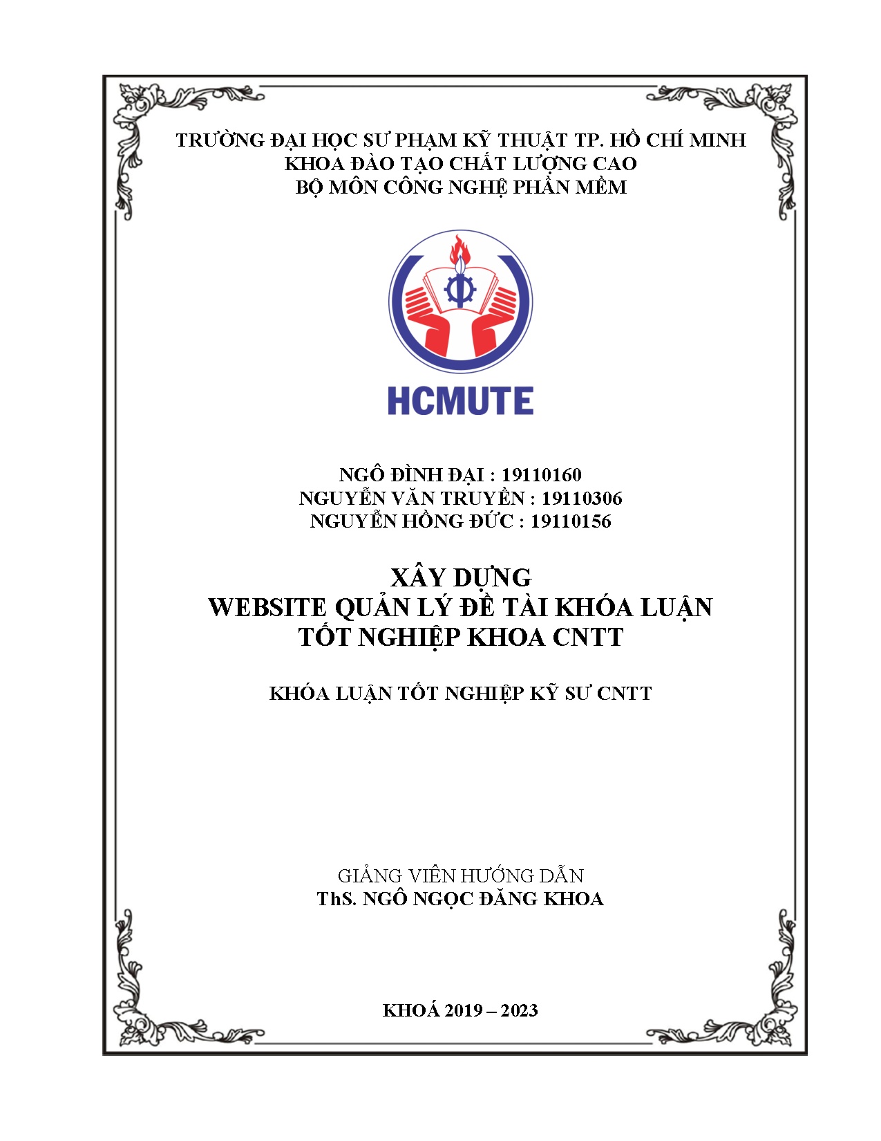 Đồ án tốt nghiệp - Xây dựng website quản lý đề tài khóa luận tốt nghiệp khoa CNTT