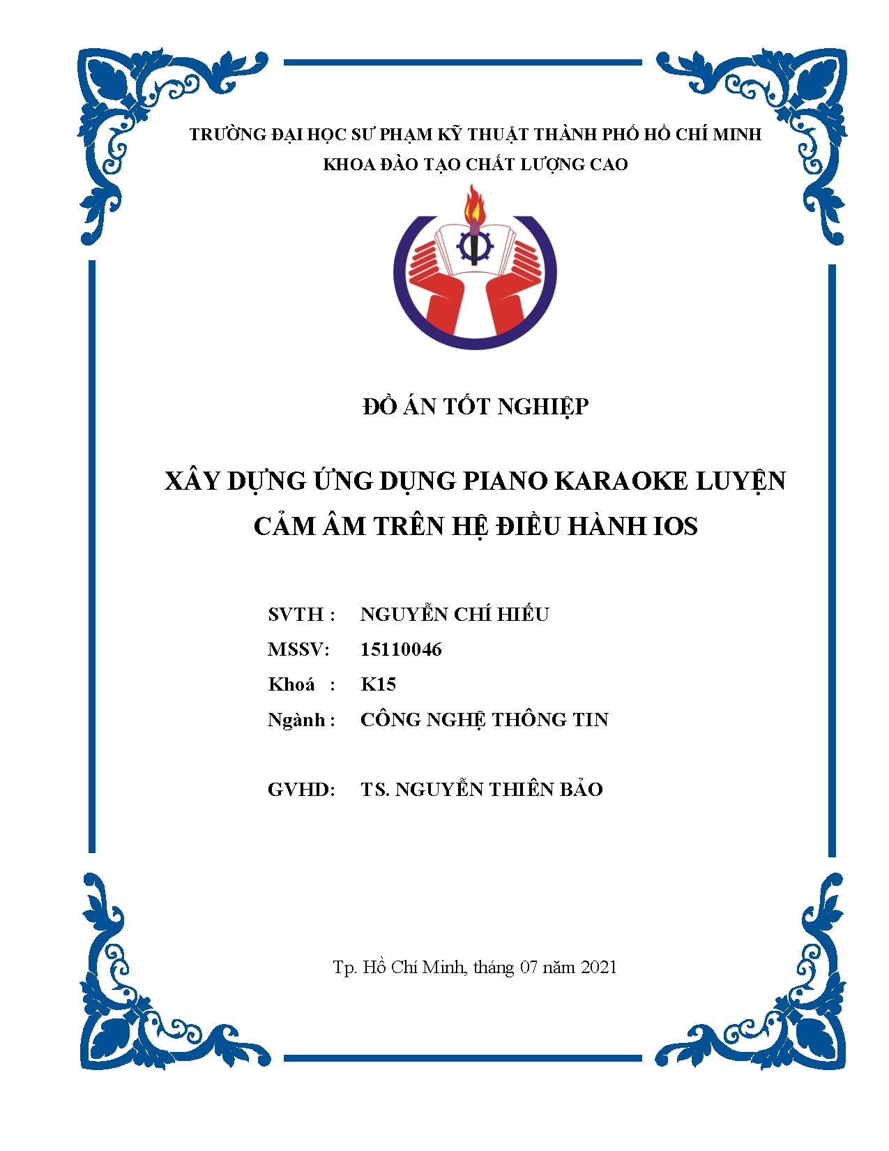 Đồ án tốt nghiệp - Xây dựng ứng dụng Piano Karaoke luyện cảm âm trên hệ điều hành IĐÁTNKĐTCLCNCNTT