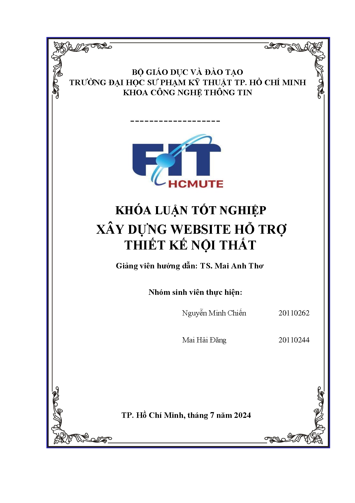 Đồ án tốt nghiệp - Xây dựng website hỗ trợ thiết kế nội thất