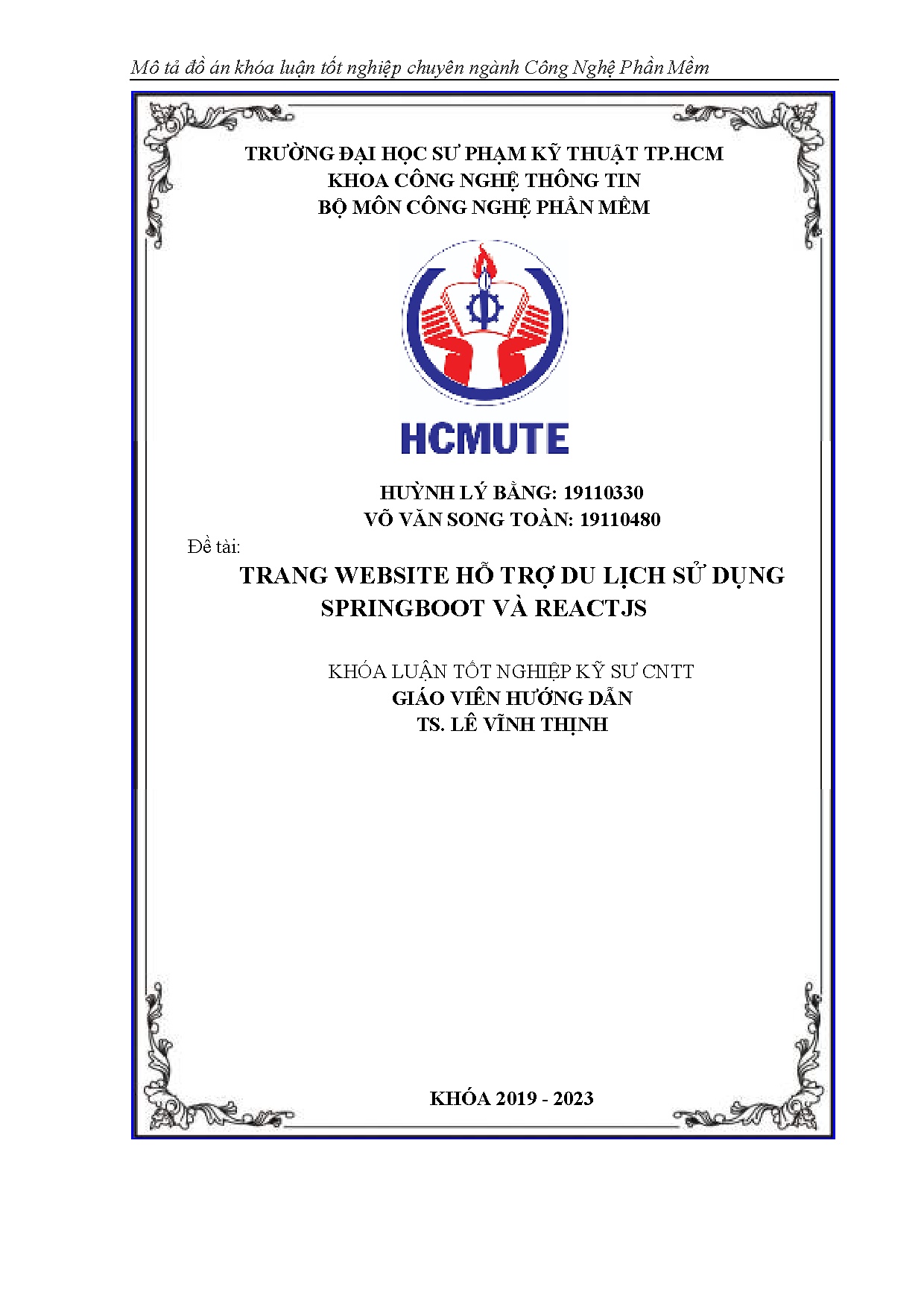 Đồ án tốt nghiệp - Trang website hỗ trợ du lịch dử dụng spingboot và reactjs