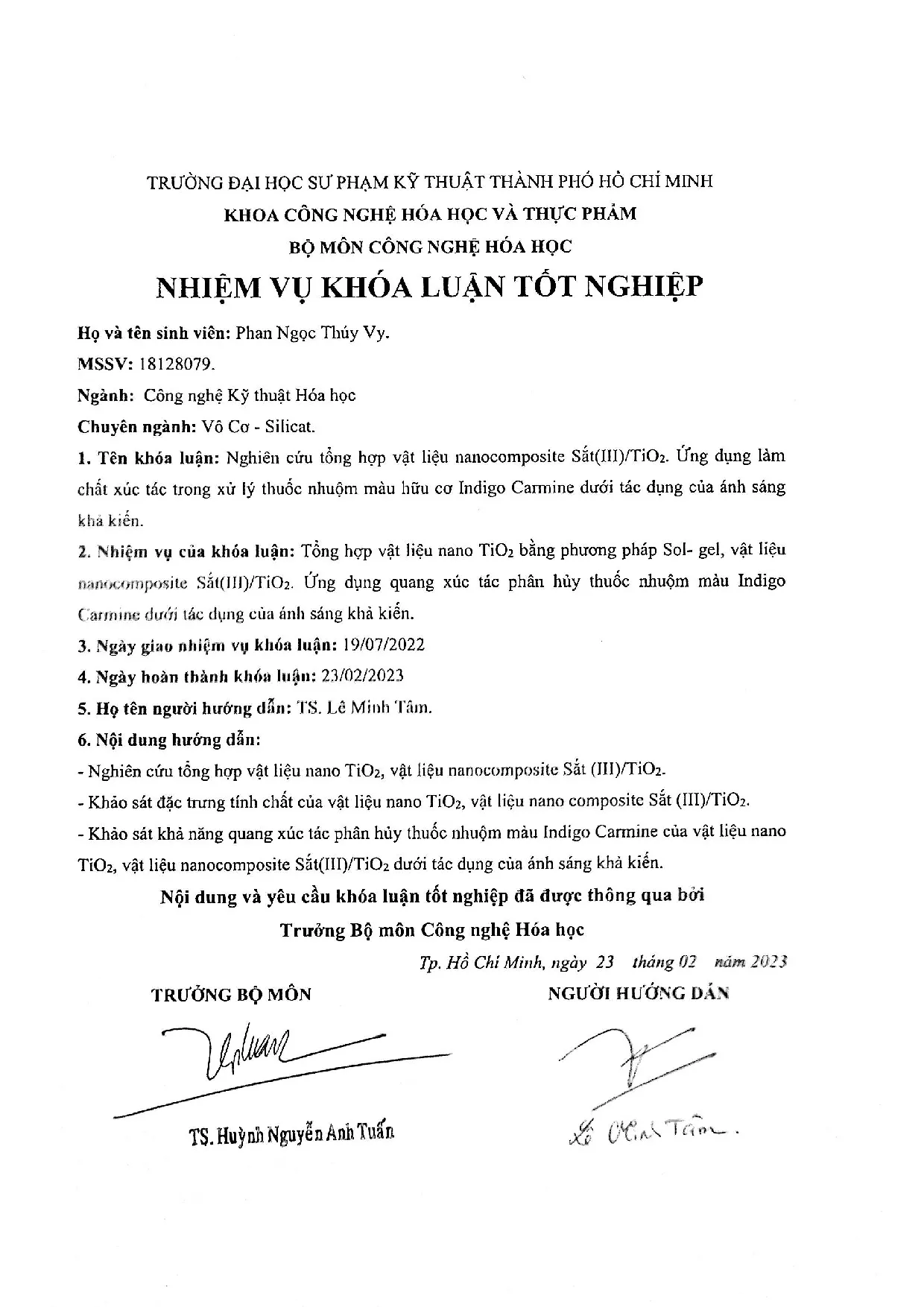 Đồ án tốt nghiệp - Nghiên cứu tổng hợp vật liệu nano composite SỨDLCXTTXLTNMHCICDTDCÁSKK