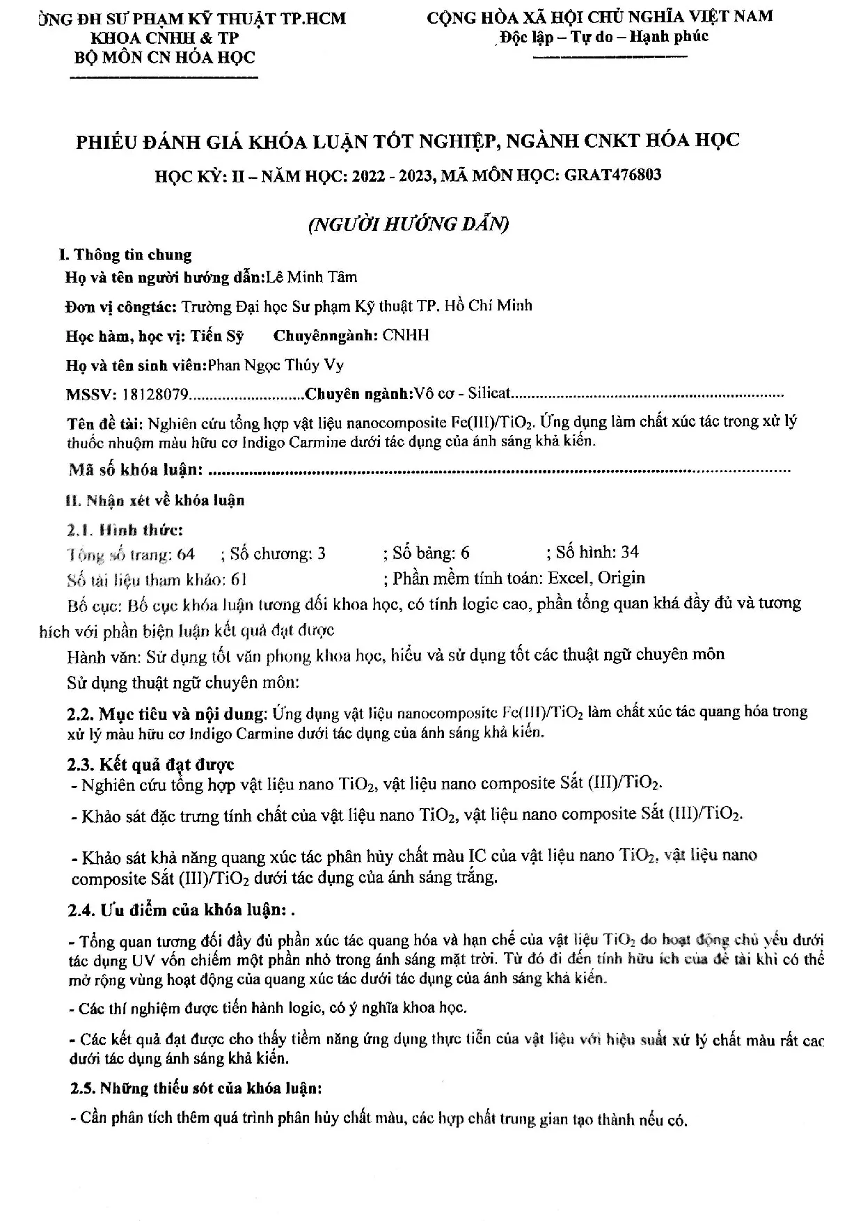 Đồ án tốt nghiệp - Nghiên cứu tổng hợp vật liệu nano composite SỨDLCXTTXLTNMHCICDTDCÁSKK - Trang 2